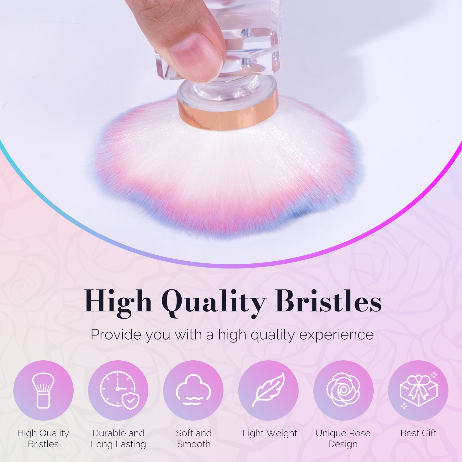Rose Shaped Nail Dust Remover Brush - Small Size
