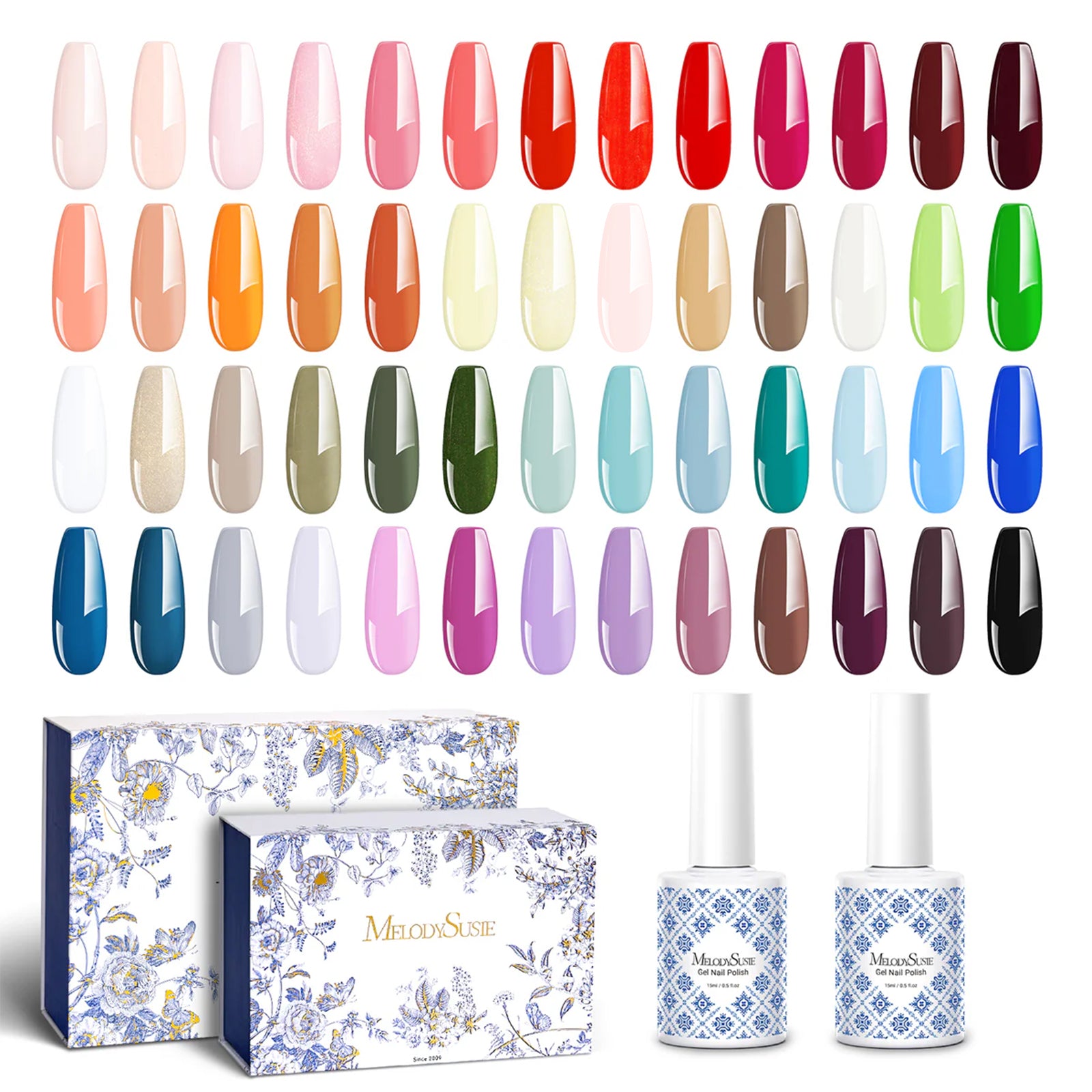 Fleurwee HEMA-Free & HPMA-Free & TPO-Free Plant-Based Gel Nail Polish Set - 52 Colors