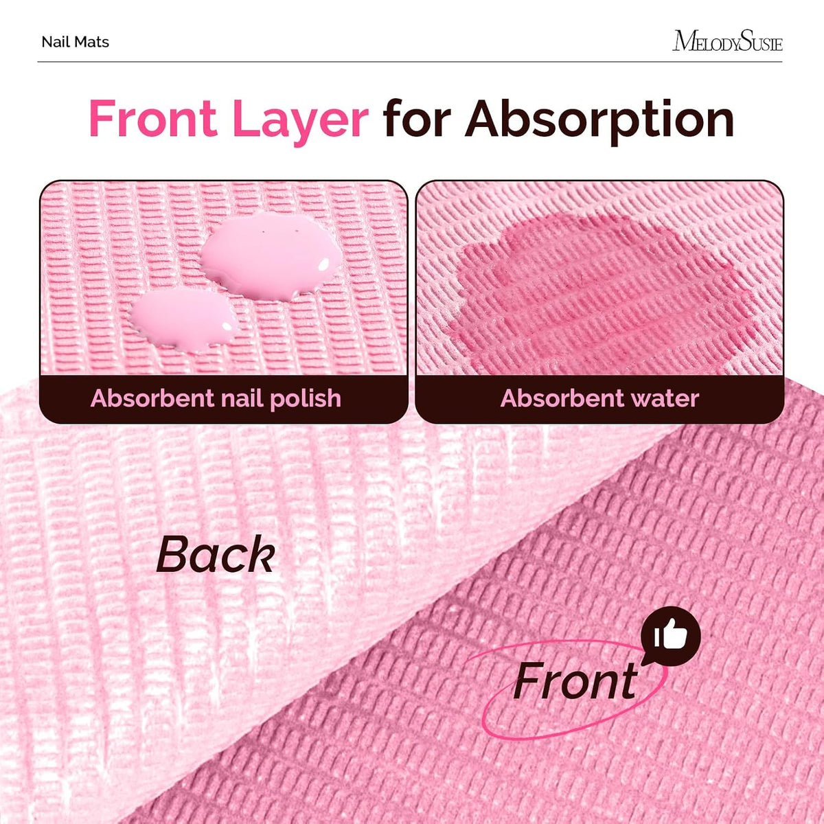 Disposable Nail Mats, 3-Ply Absorbent Nail Art Table Pads 50Pcs