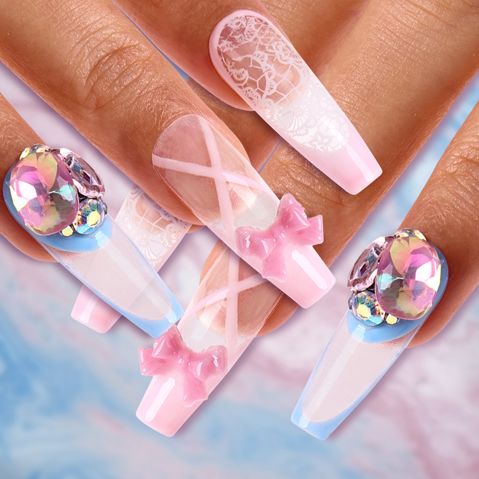 Dancing Princess Coffin Medium Press On Nails| MelodySusie