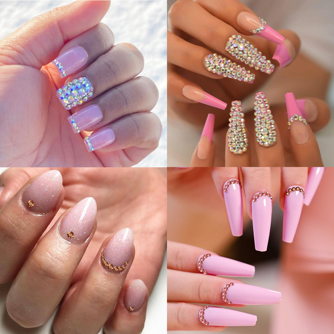 1440Pcs Multi-faceted Nail Rhinestones