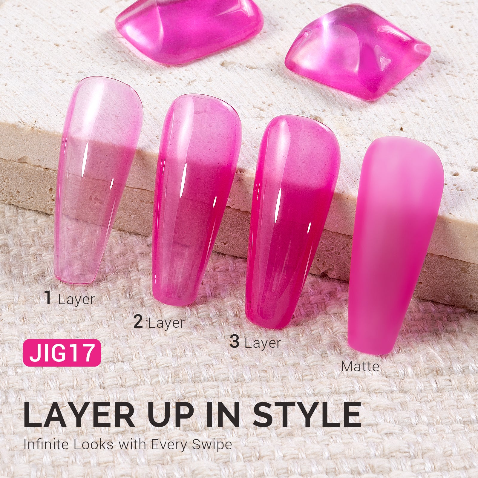 Jeweliver Jelly Gel Polish 15ml - Pink Tourmaline - JIG17