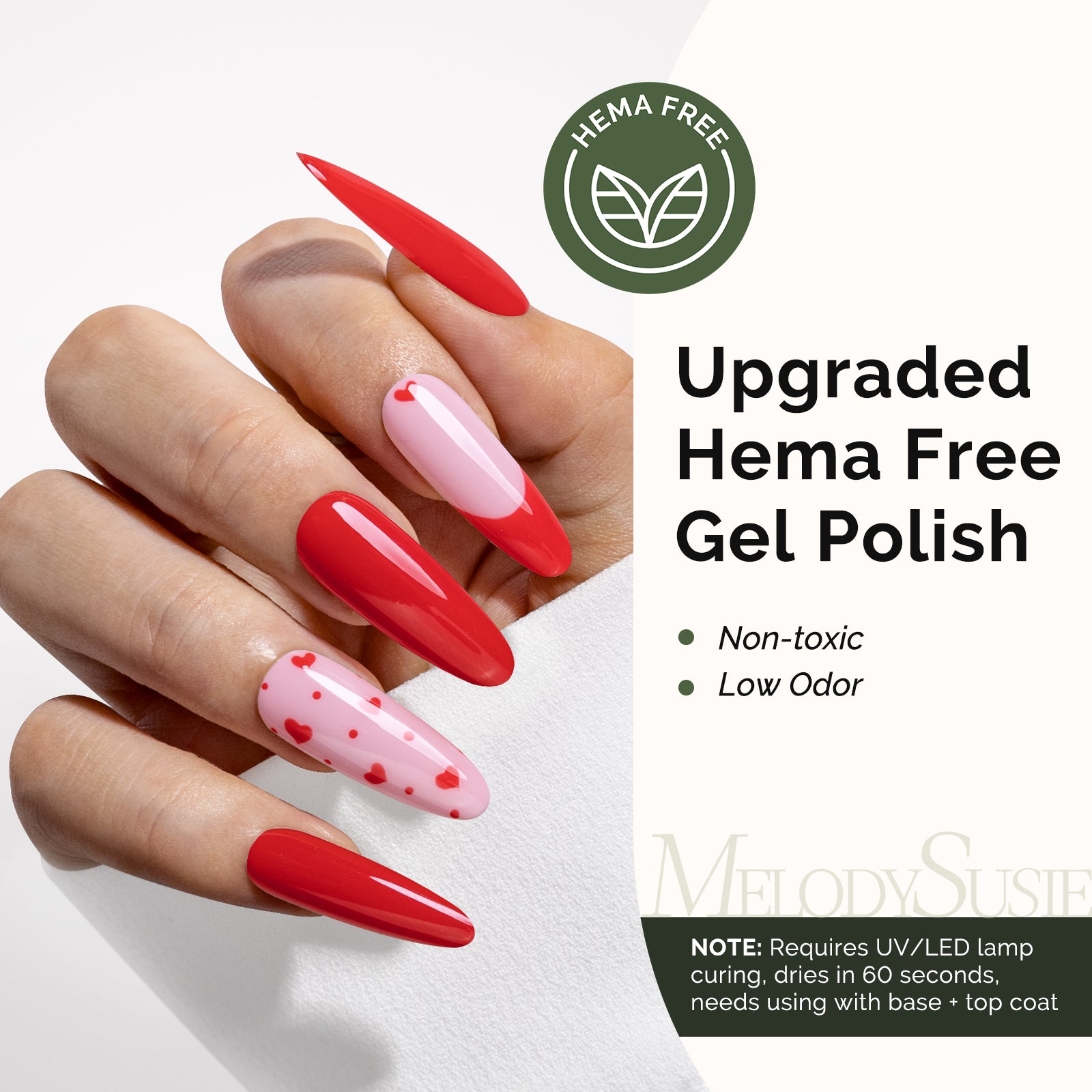 Hema Free Gel Nail Polish 0.5 fl oz/15ml - K1371 Thick Orange Red