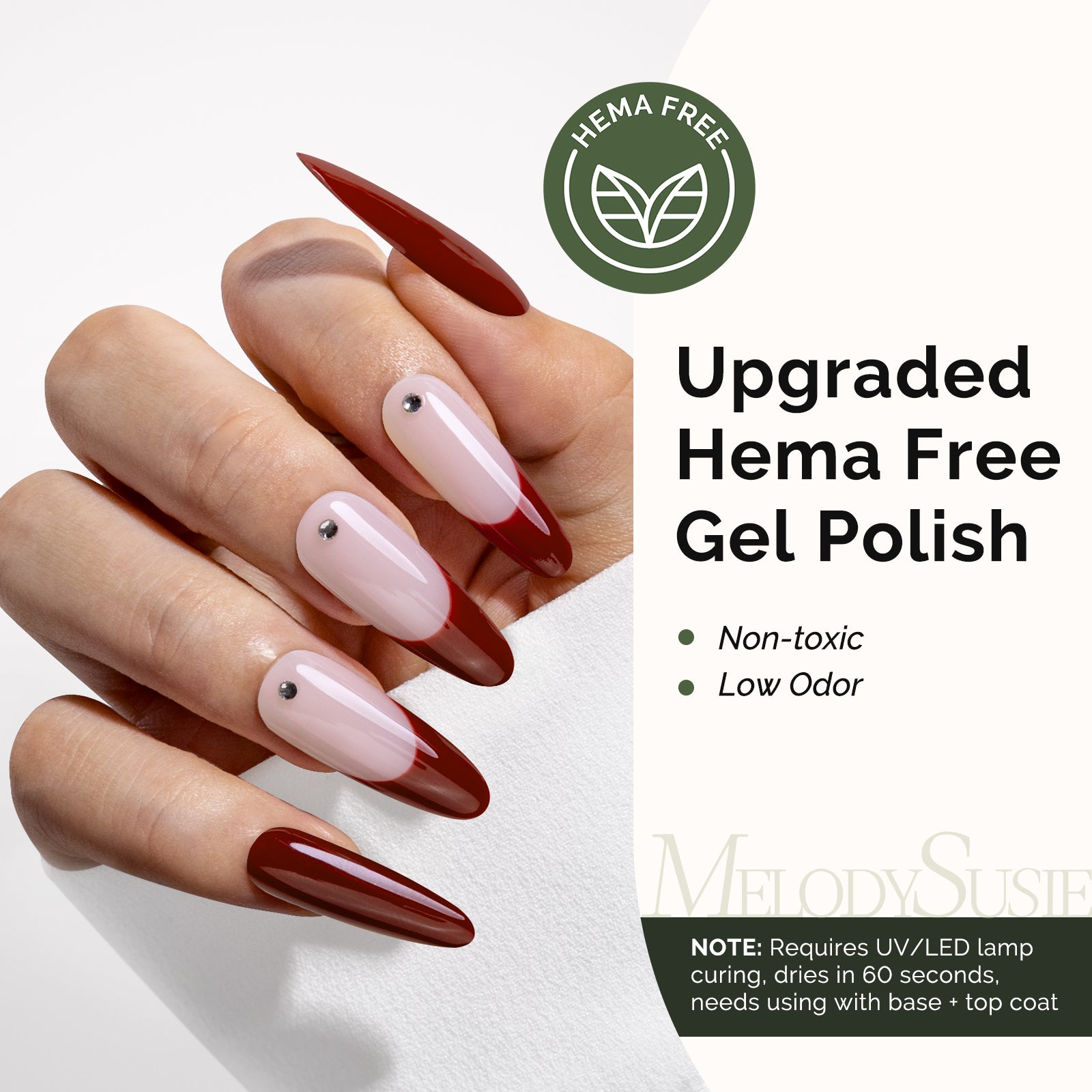 Hema Free Gel Nail Polish 0.5 fl oz/15ml - K1309 Thick Crimson Red