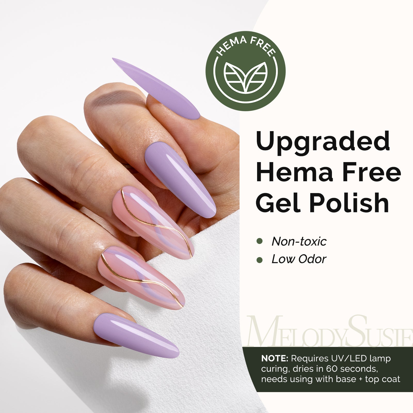 Hema Free Gel Nail Polish 0.5 fl oz/15ml - K0786 Thick Lavender Purple