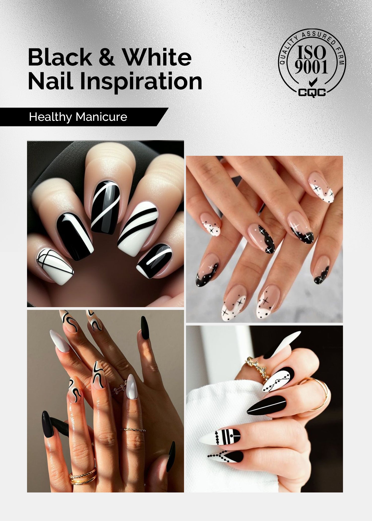 Gel Nail Polish White and Black 2 Pack 15ml