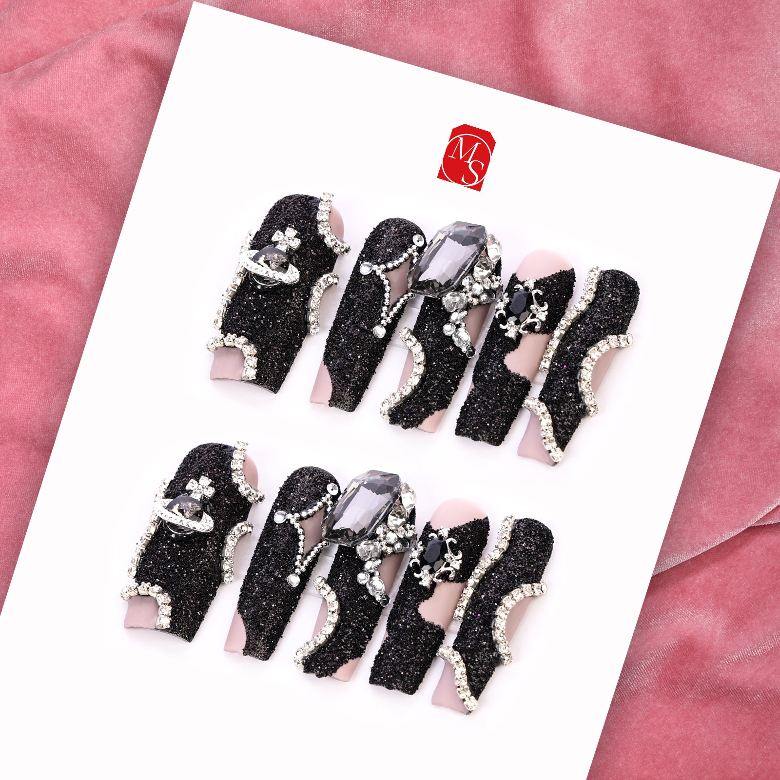 Midnight Mirage Coffin Long Press On Nails | MelodySusie