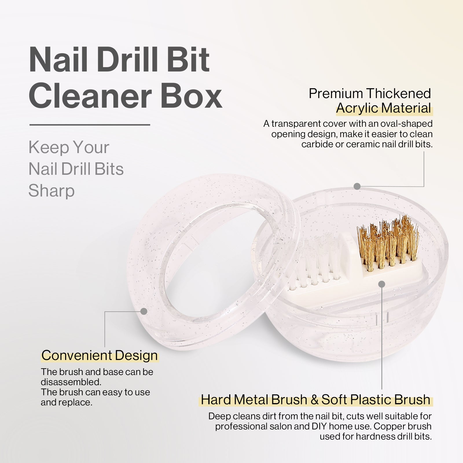 2 in 1 Nail Drill Bit Cleaner Box
