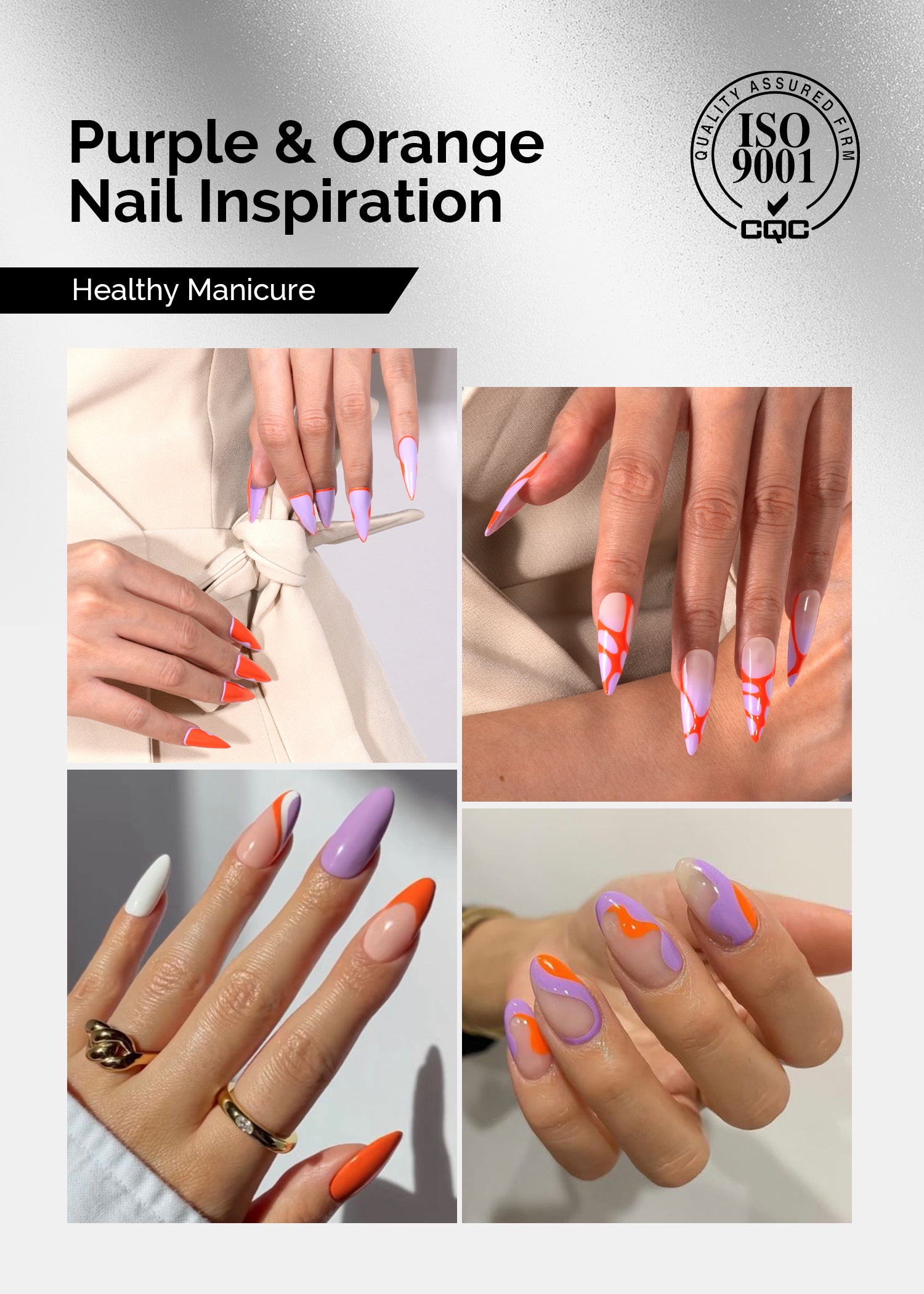 Gel Nail Polish Purple and Orange 2 Pack 15ml