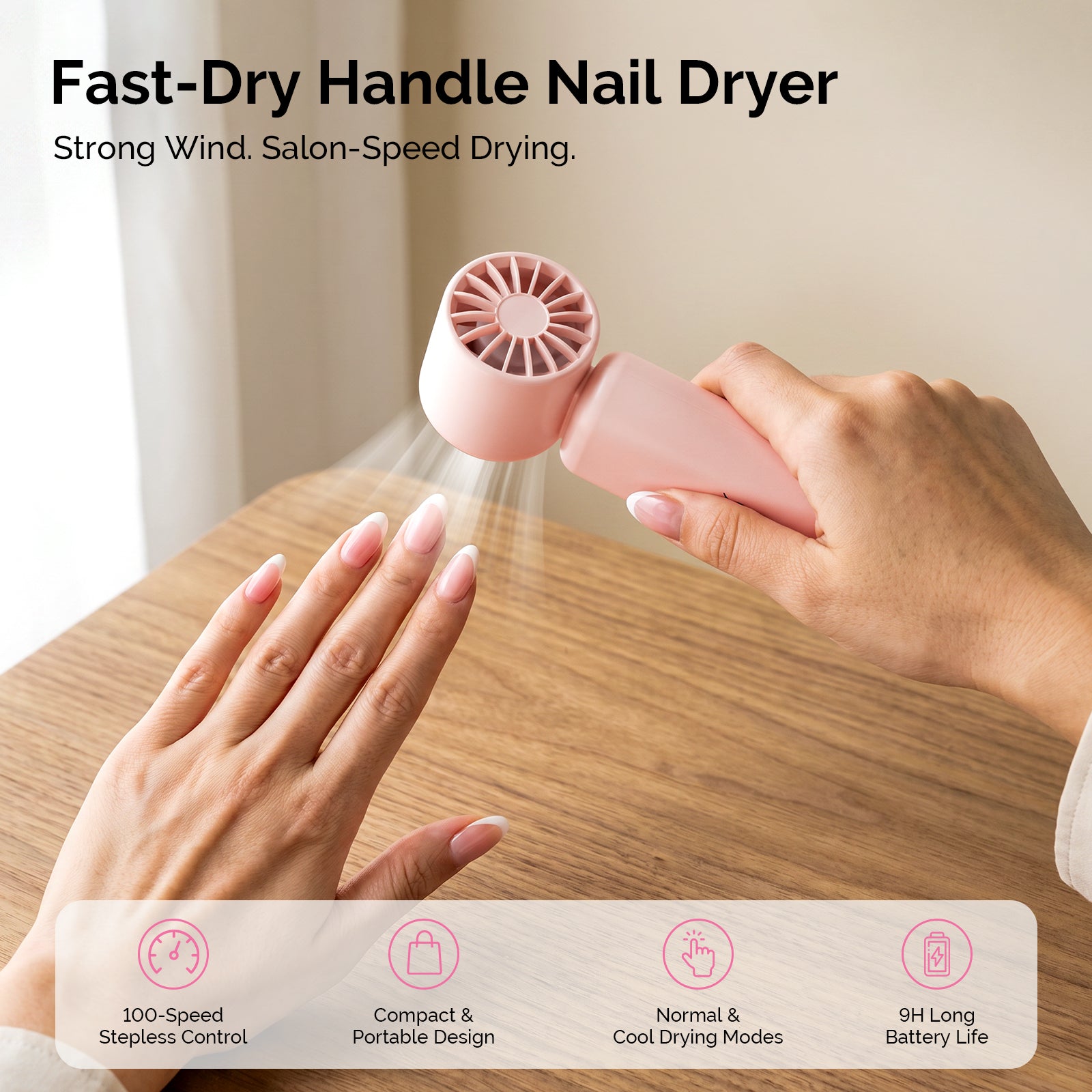 Portable & Rechargeable P-ARTF13 Mini Nail Art Cooling & Drying Fan
