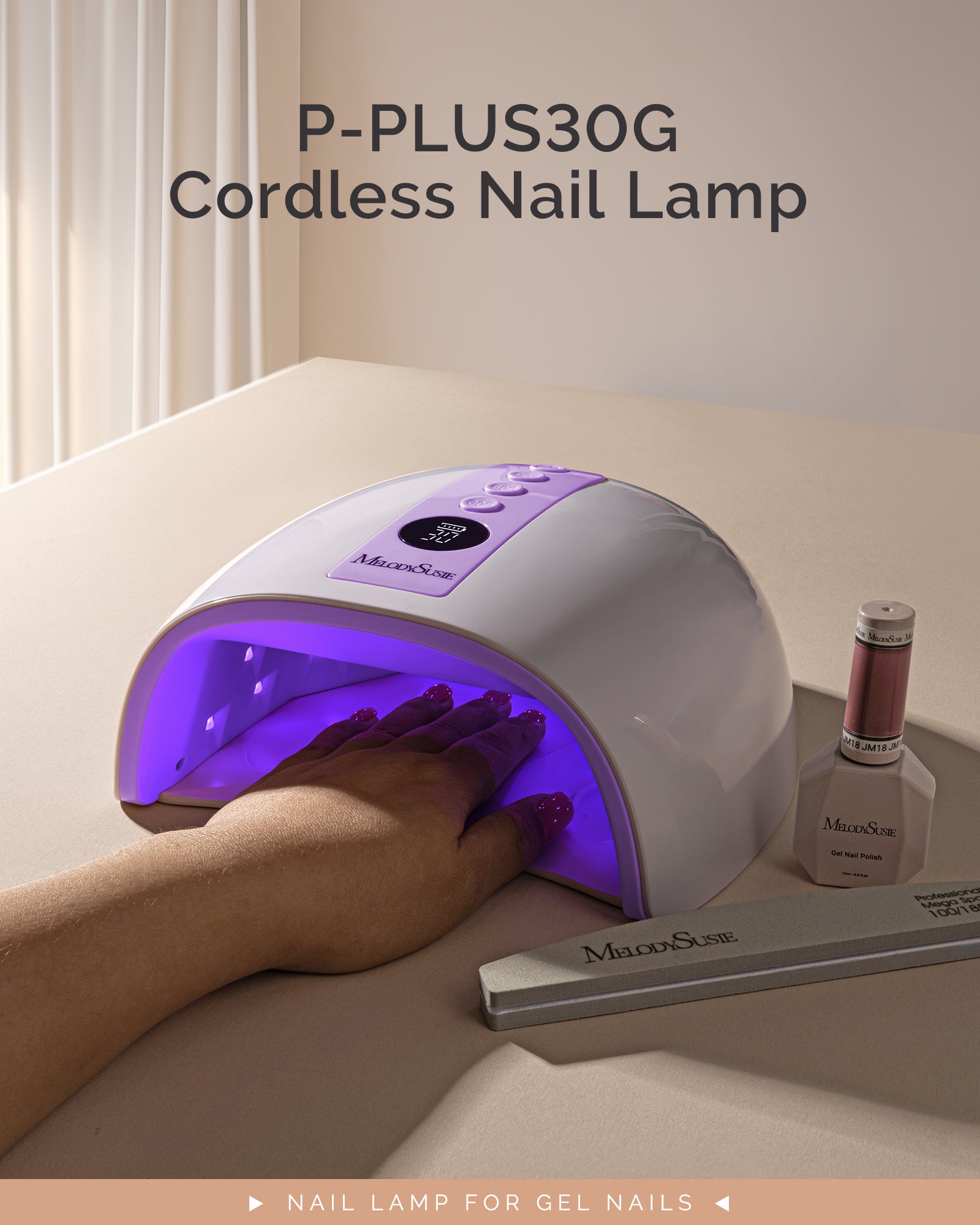 P-PLUS30G Rechargeable Cordless UV/LED Nail Lamp - Purple