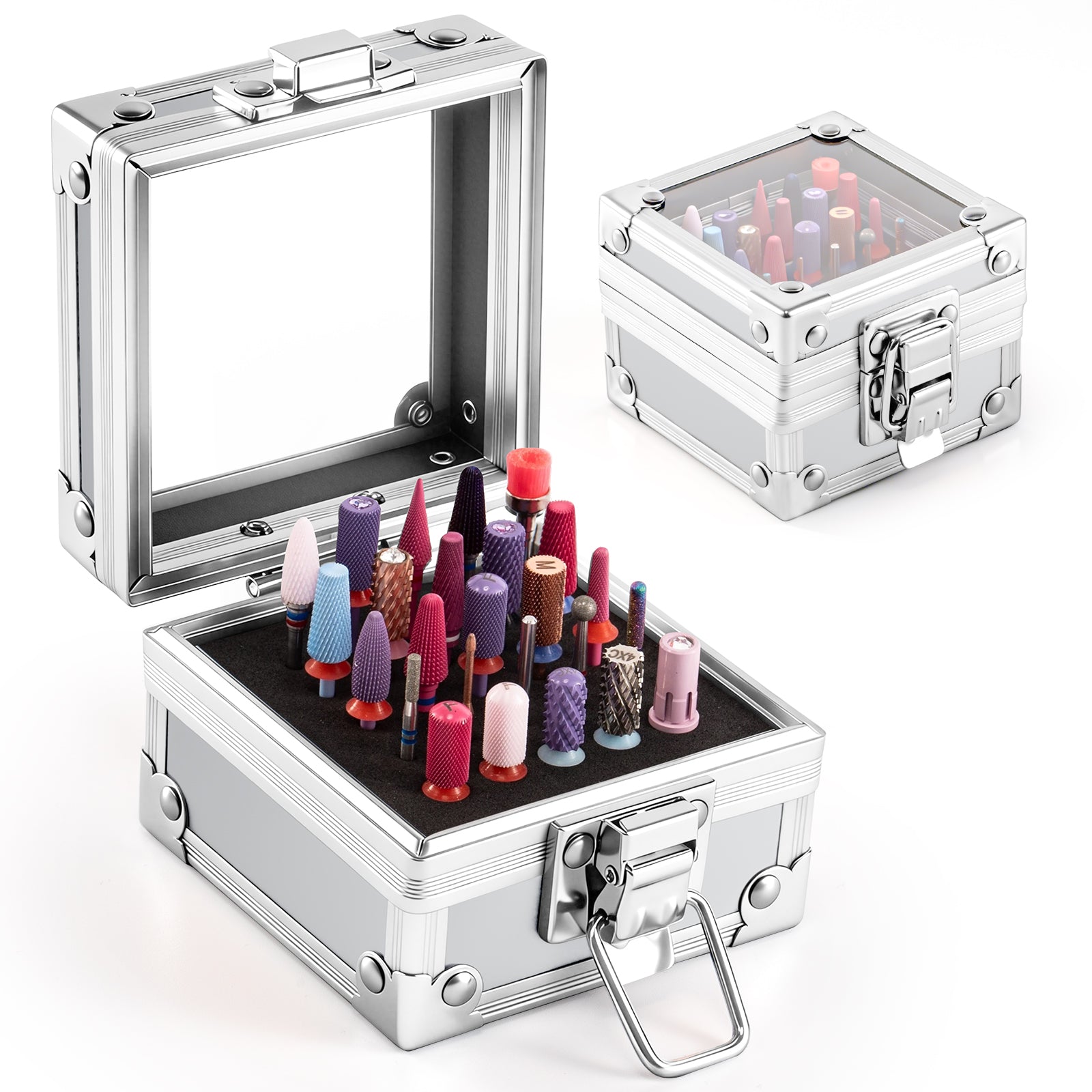 Nail Drill Bits Holder 25 Holes Case (Drill Bits Not Included)