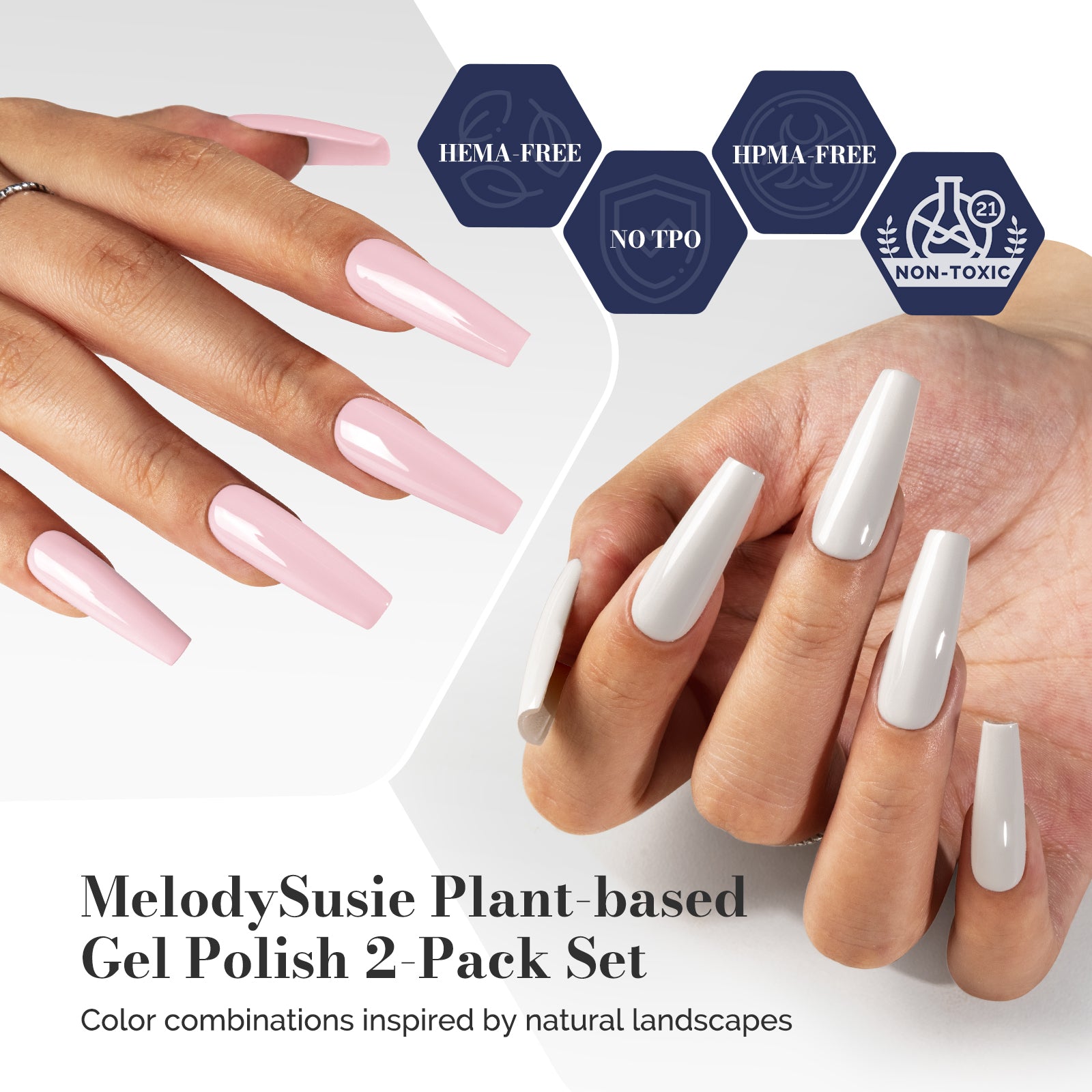 Fleurwee Gel Polish 2Pcs Light Pink&White-P04+P13