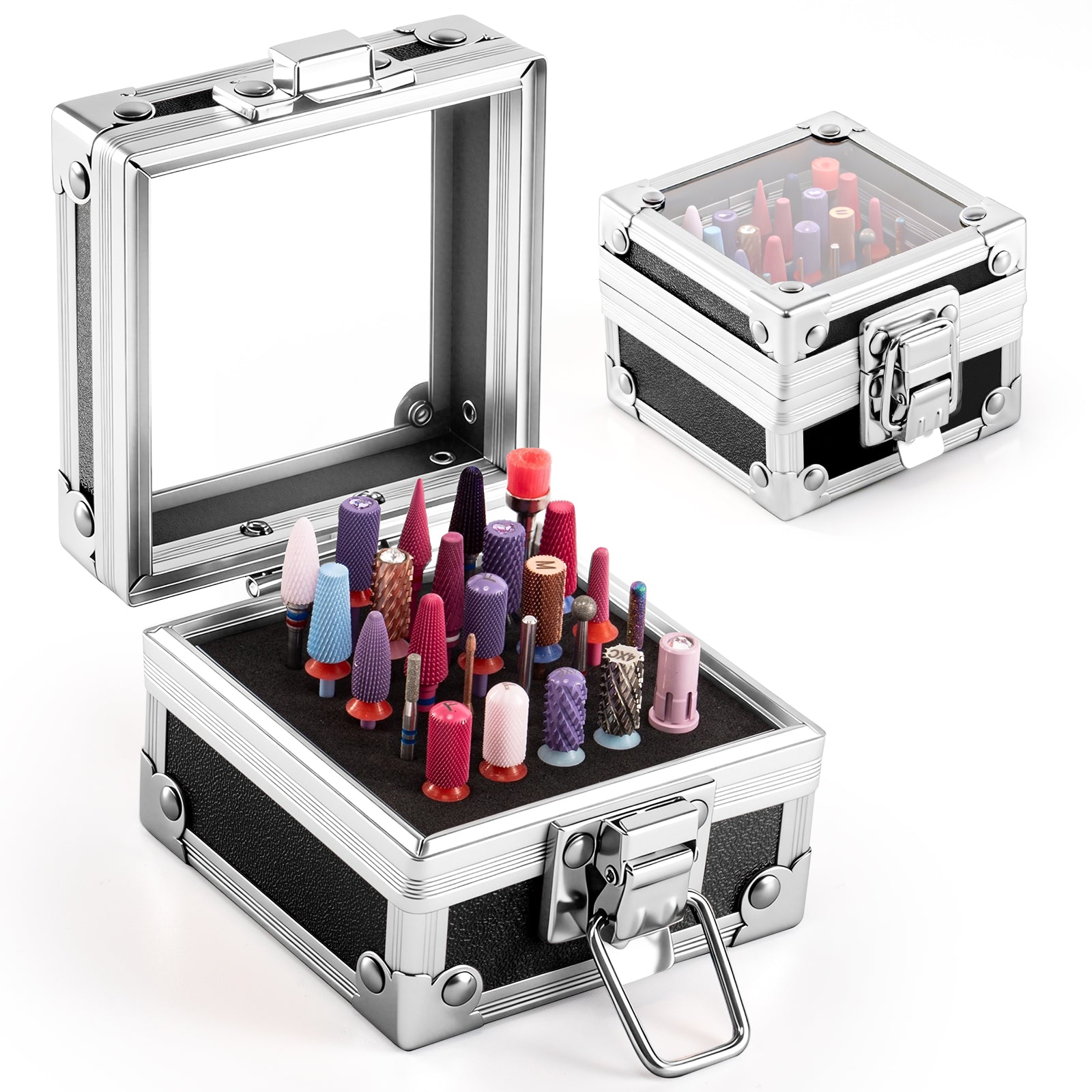 Nail Drill Bits Holder 25 Holes Case (Drill Bits Not Included)