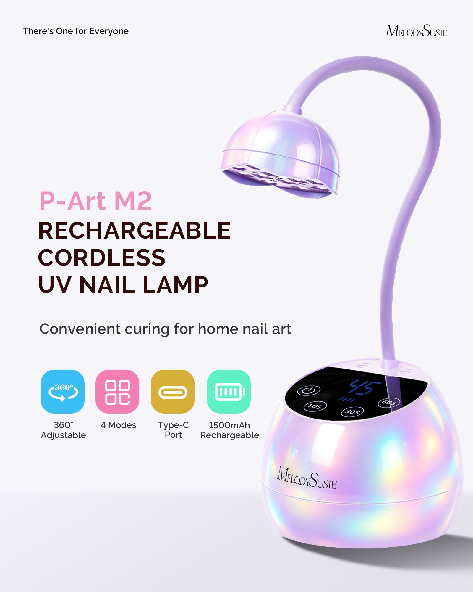 (US ONLY) P-ArtM2 Gooseneck Cordless UV Nail Lamp - Pearl Purple