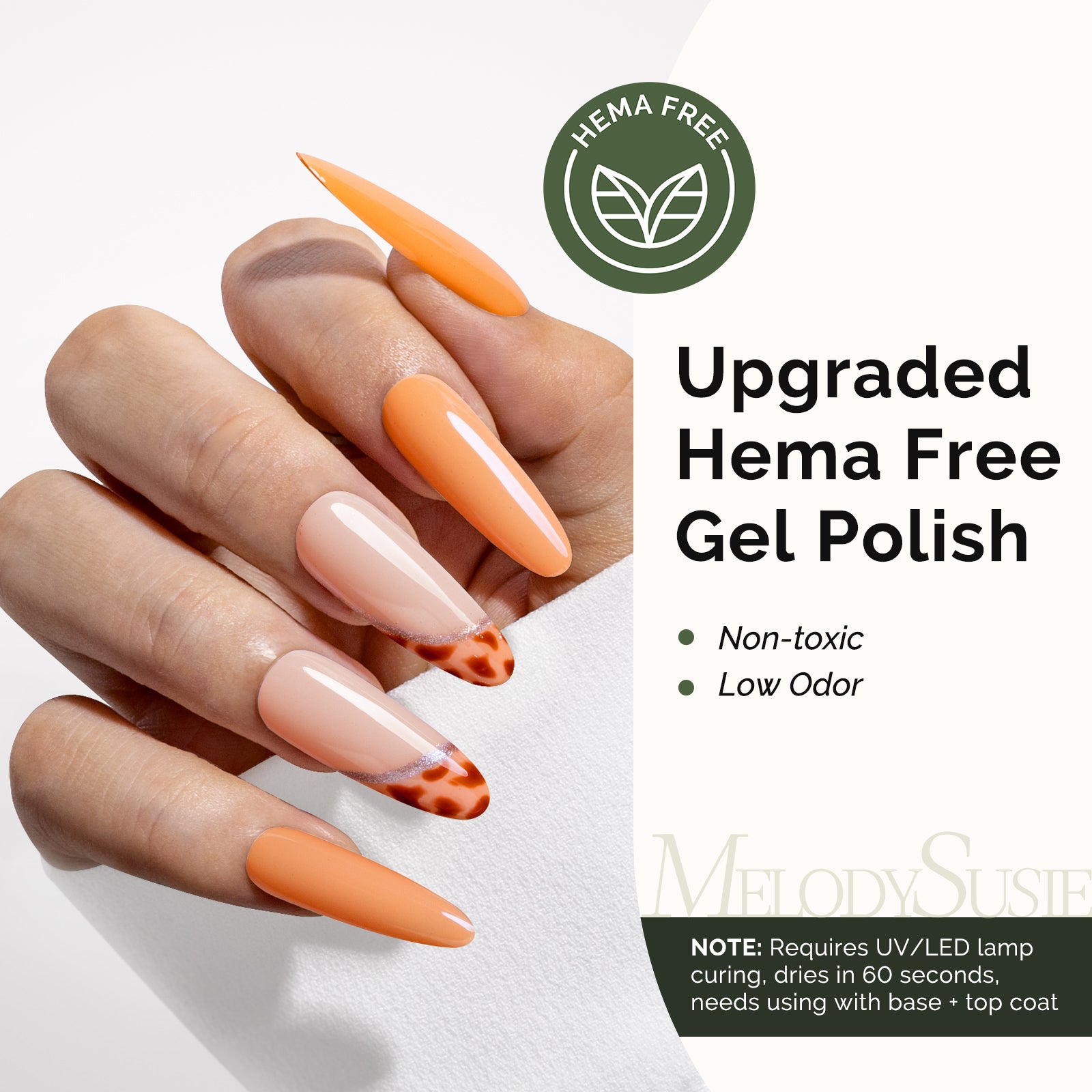 Hema Free Gel Nail Polish 0.5 fl oz/15ml - K1465 Thick Light Orange