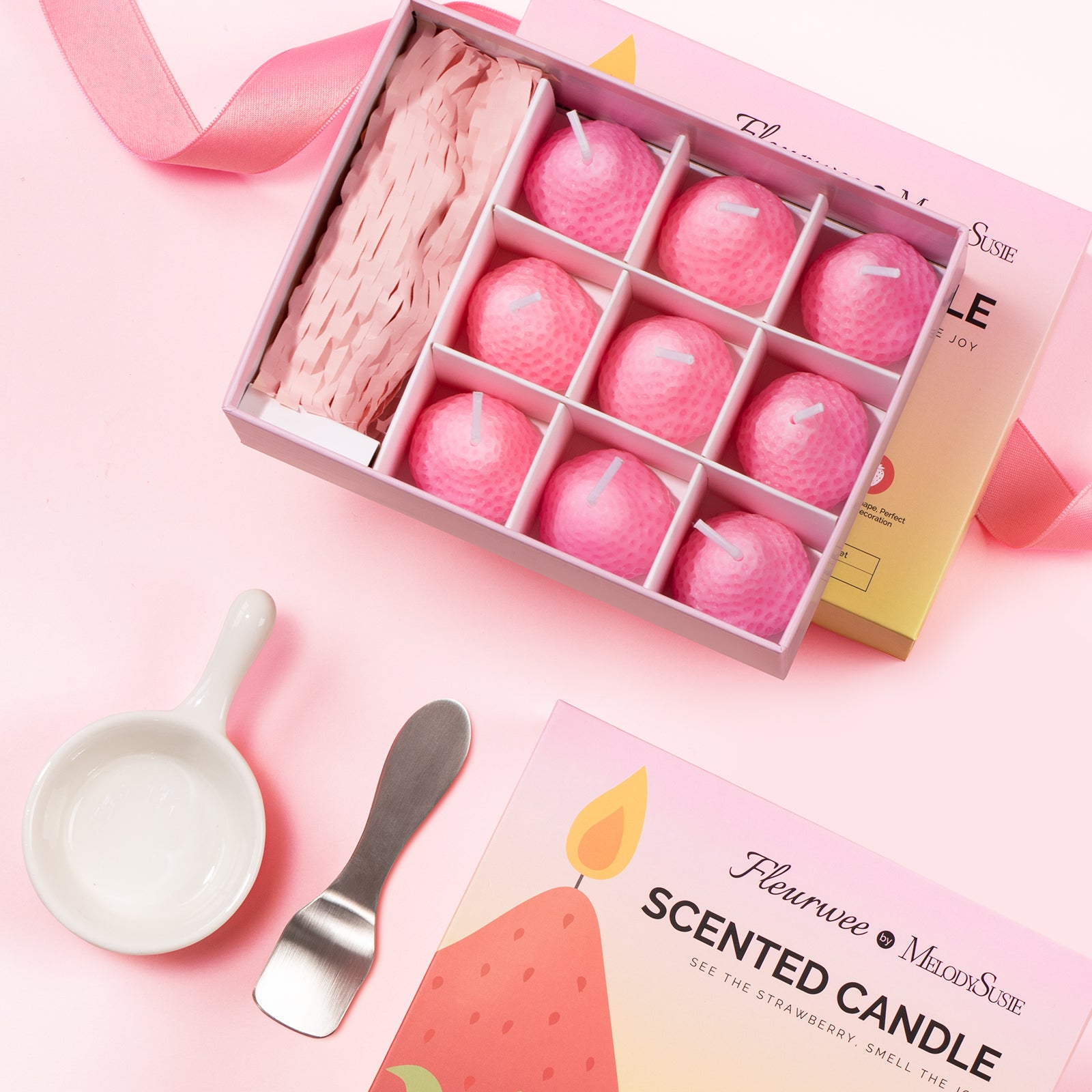 Strawberry Scented Candle Gift Set