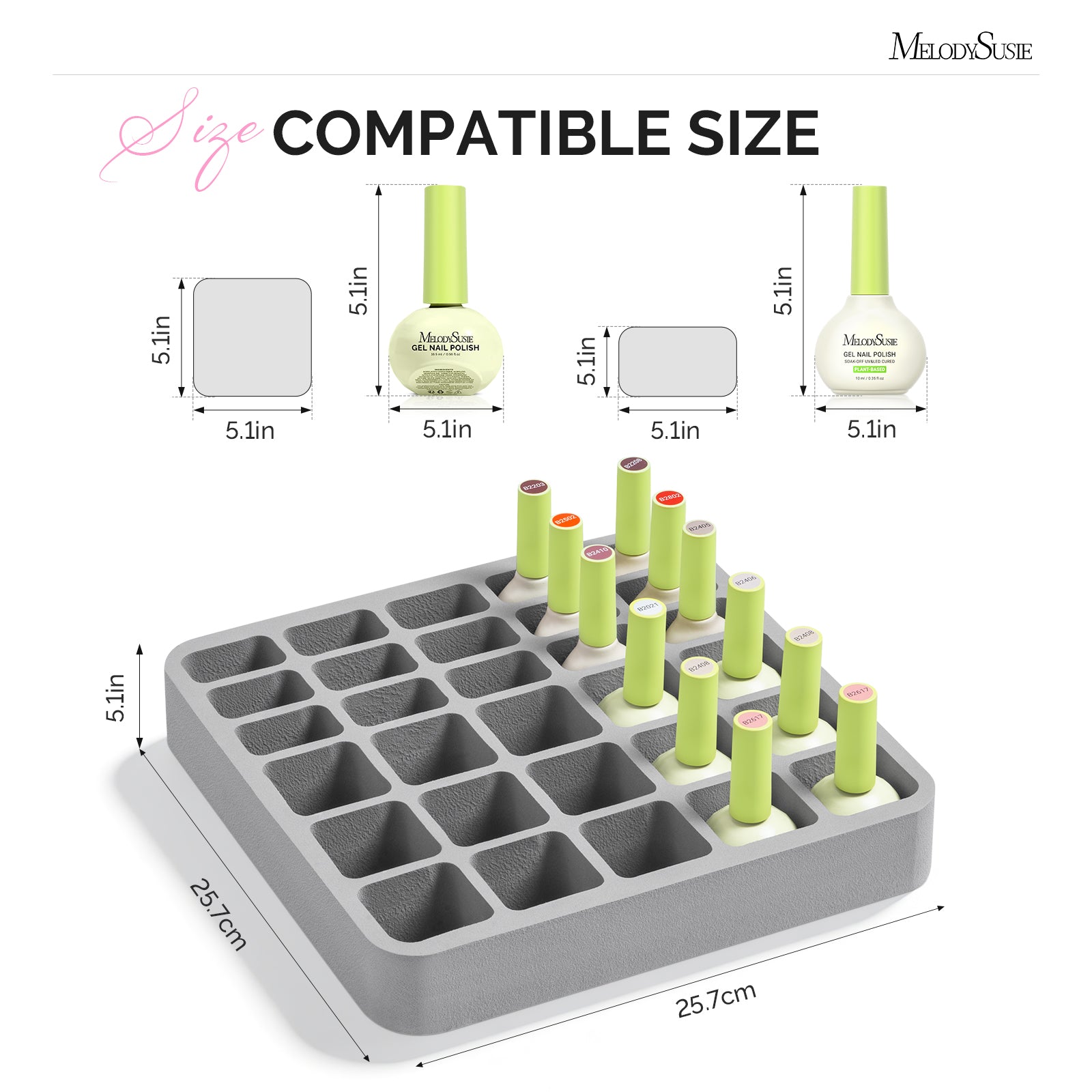 2Pcs Nail Gel Polish Organizer Holder Foam Pad with Slots