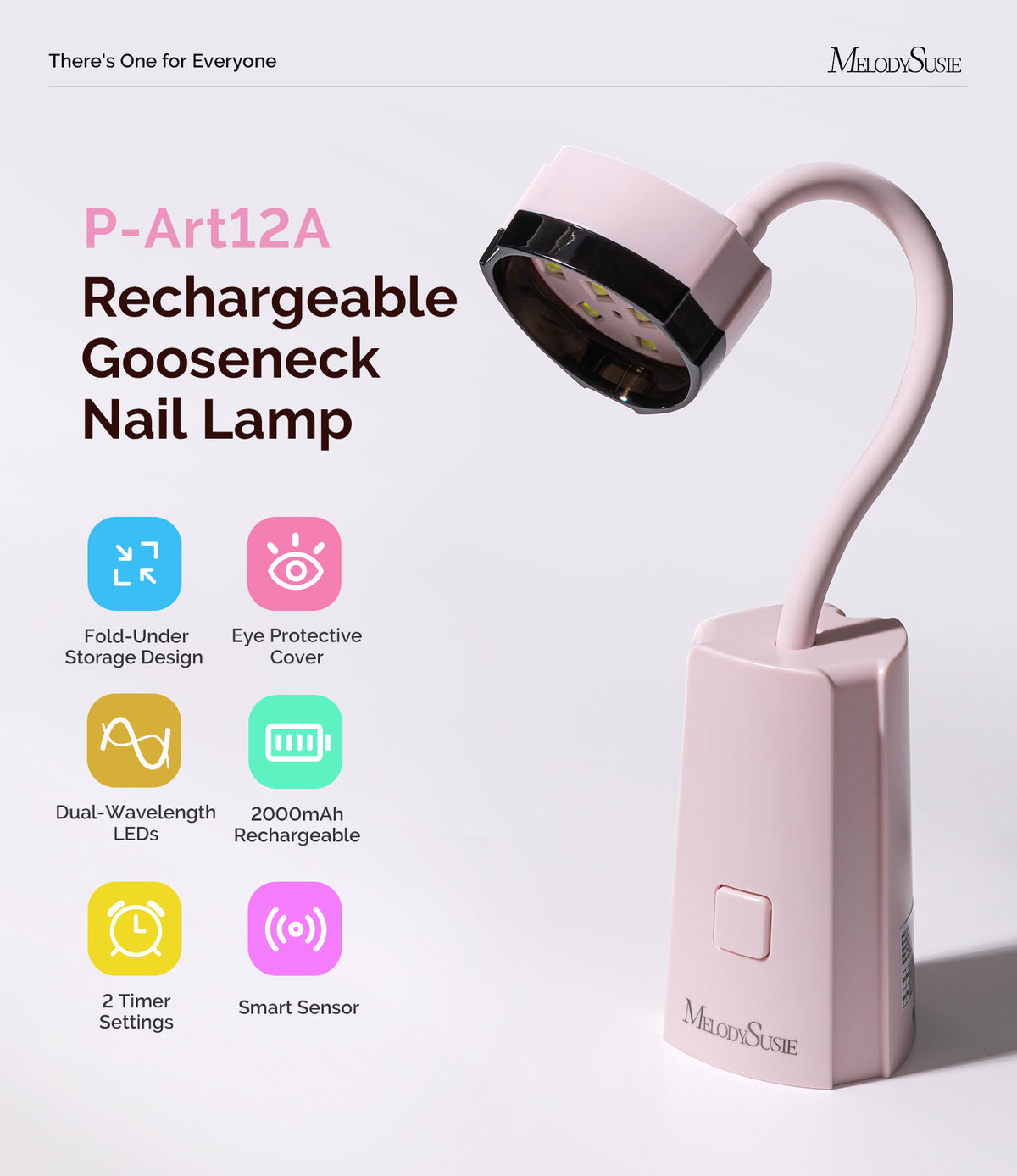 P-Art12A Cordless Motion-Sensor Gooseneck UV Nail Lamp