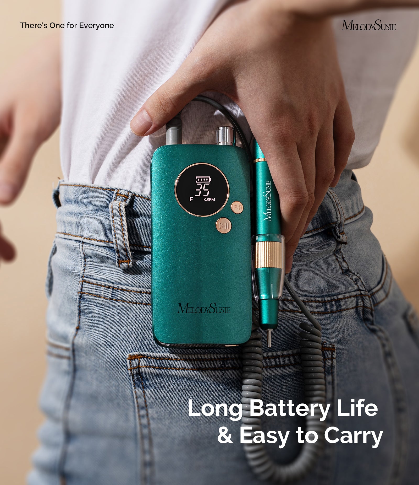 SM200F Clip-On Advanced Rechargeable Nail Drill 35,000RPM - Green