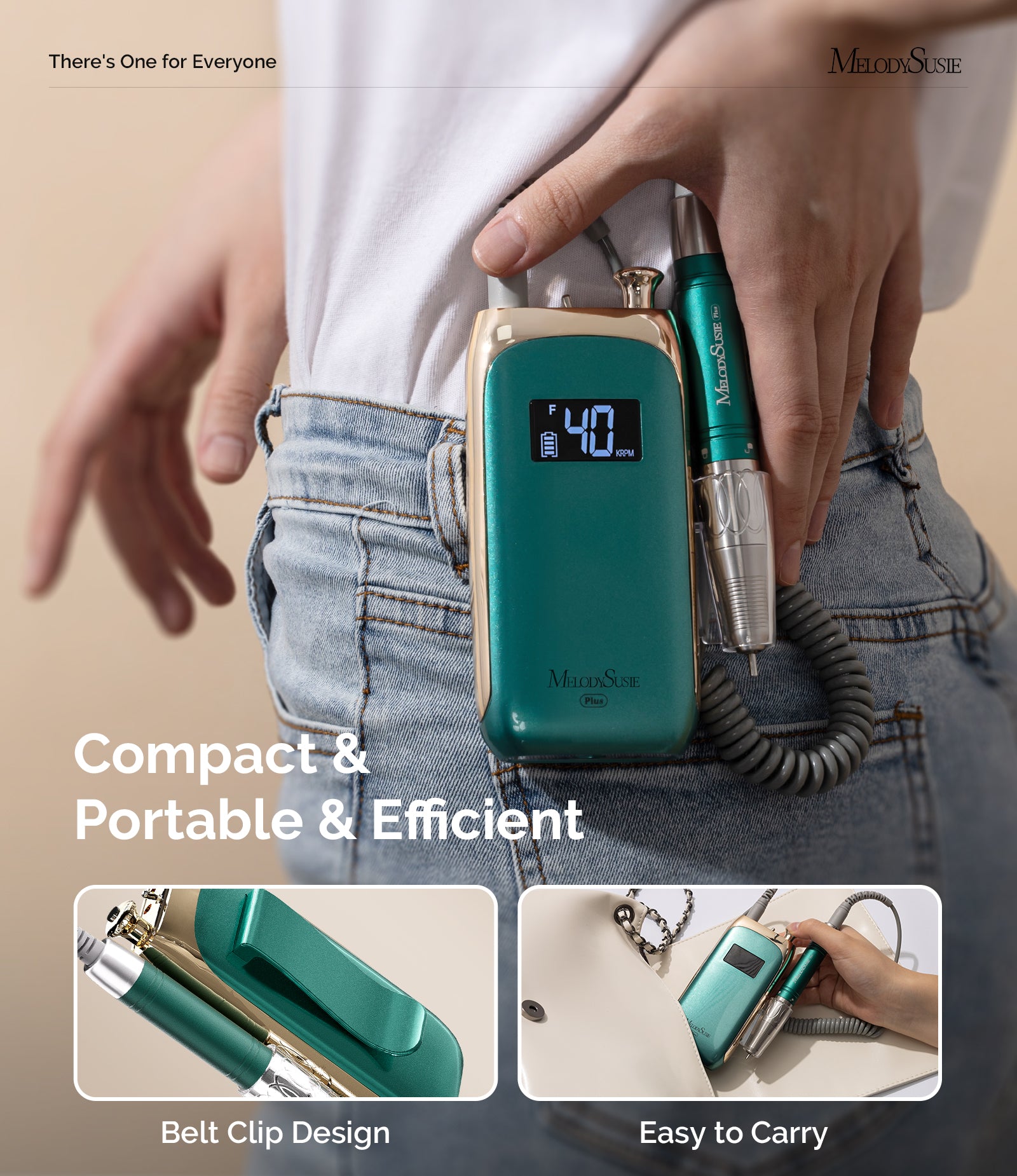 Jade Plus(MB450C) Clip-On Professional Vintage-Style Rechargeable Nail