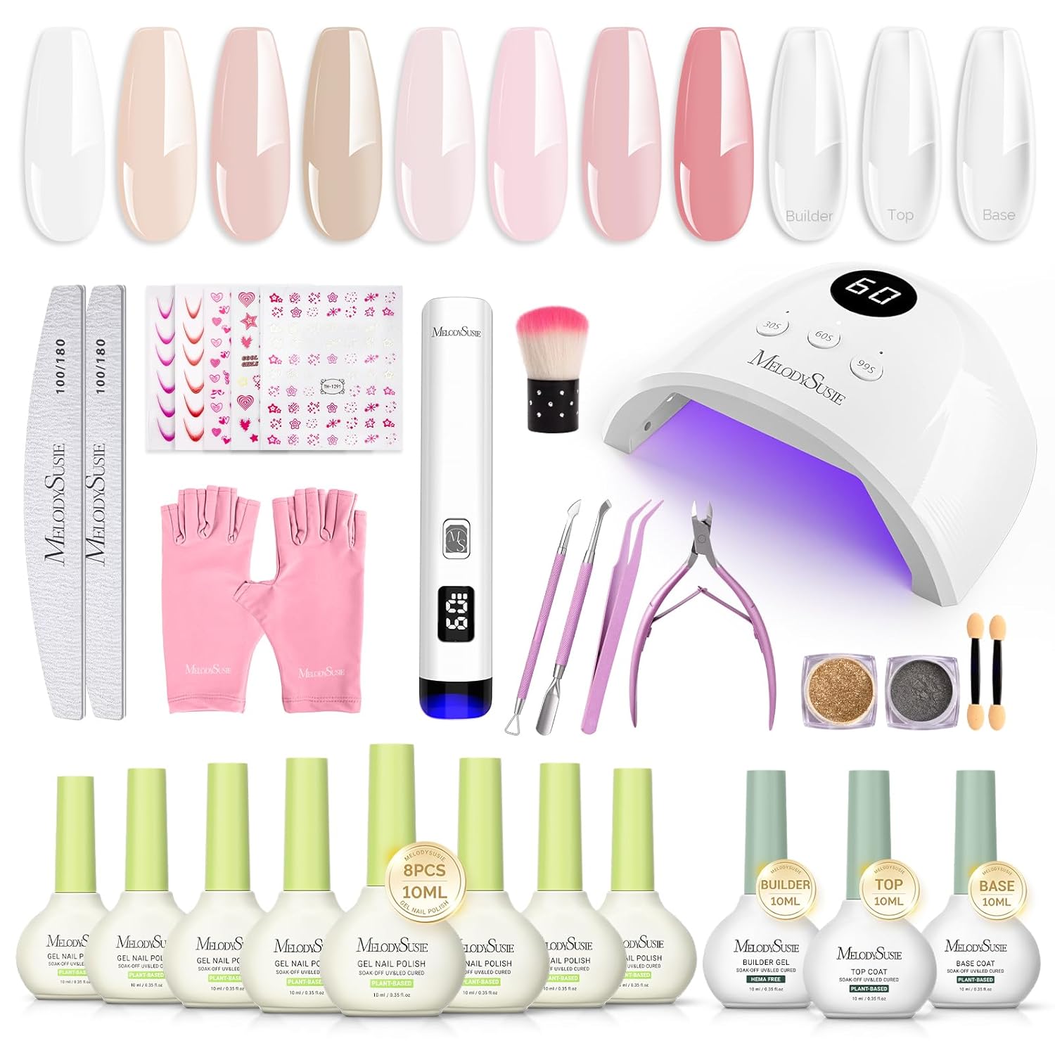 Gel Nail Polish Kit with UV Nail Lamp - P-Plus30F