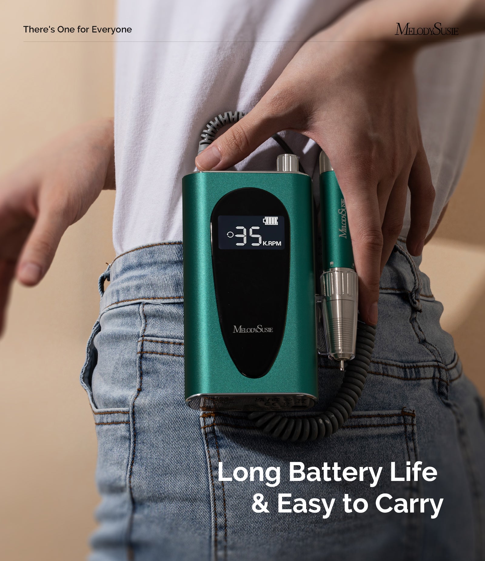 Sparkle Plus(MM400C) Clip-On Professional Rechargeable Nail Drill 35,000RPM