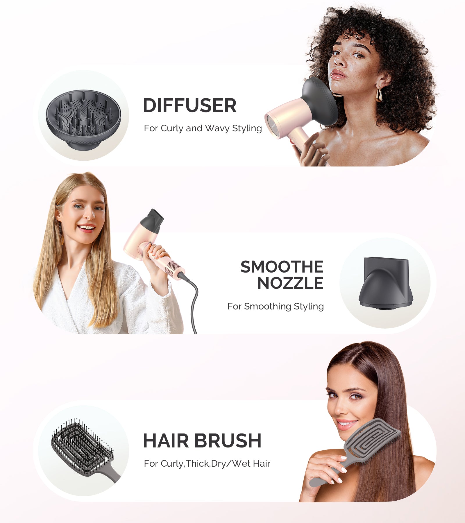 Portable Ionic Hair Dryer 120,000 RPM Gift Box - Pale Pink (US ONLY)