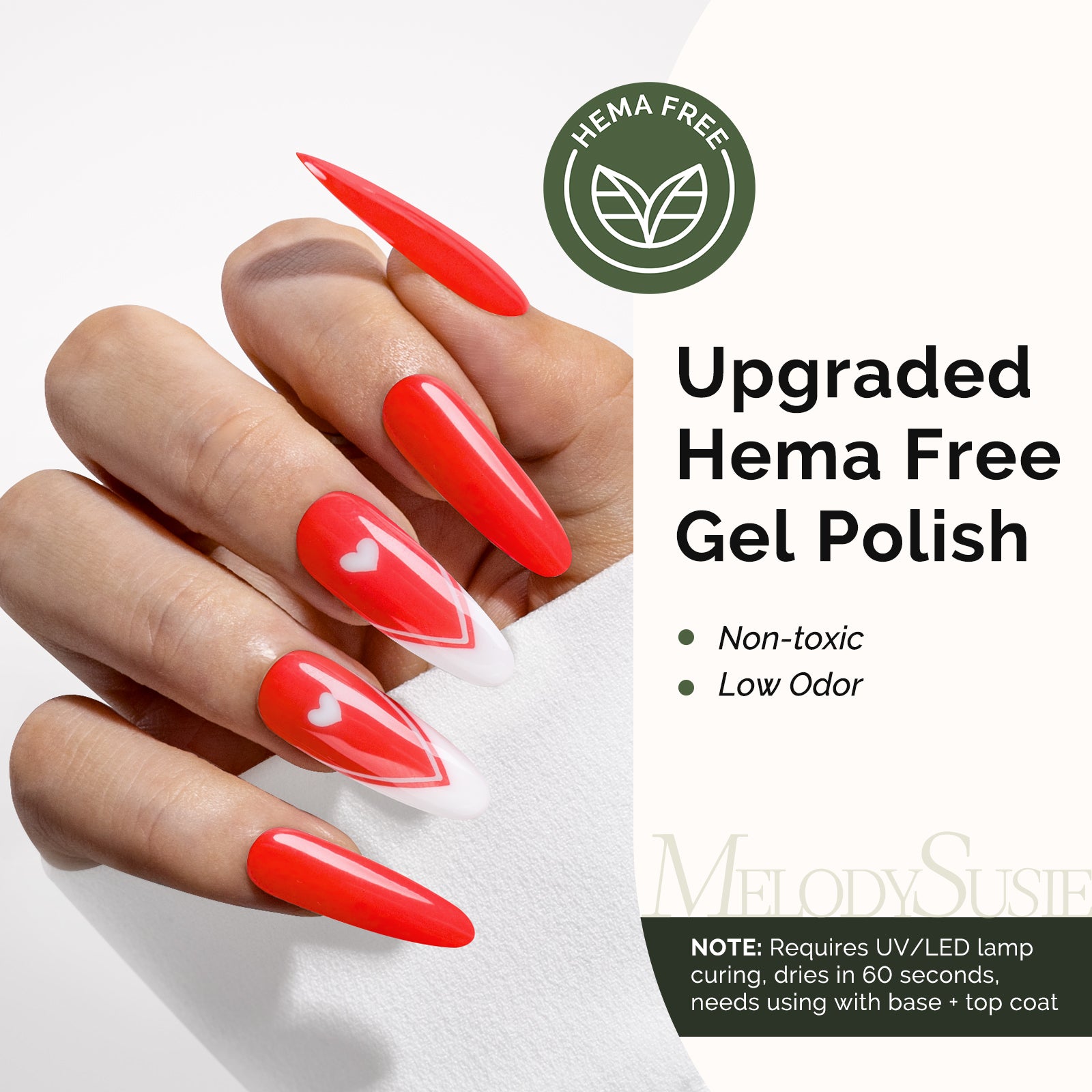 Hema Free Gel Nail Polish 0.5 fl oz/15ml - K1176 Thick Light Coral