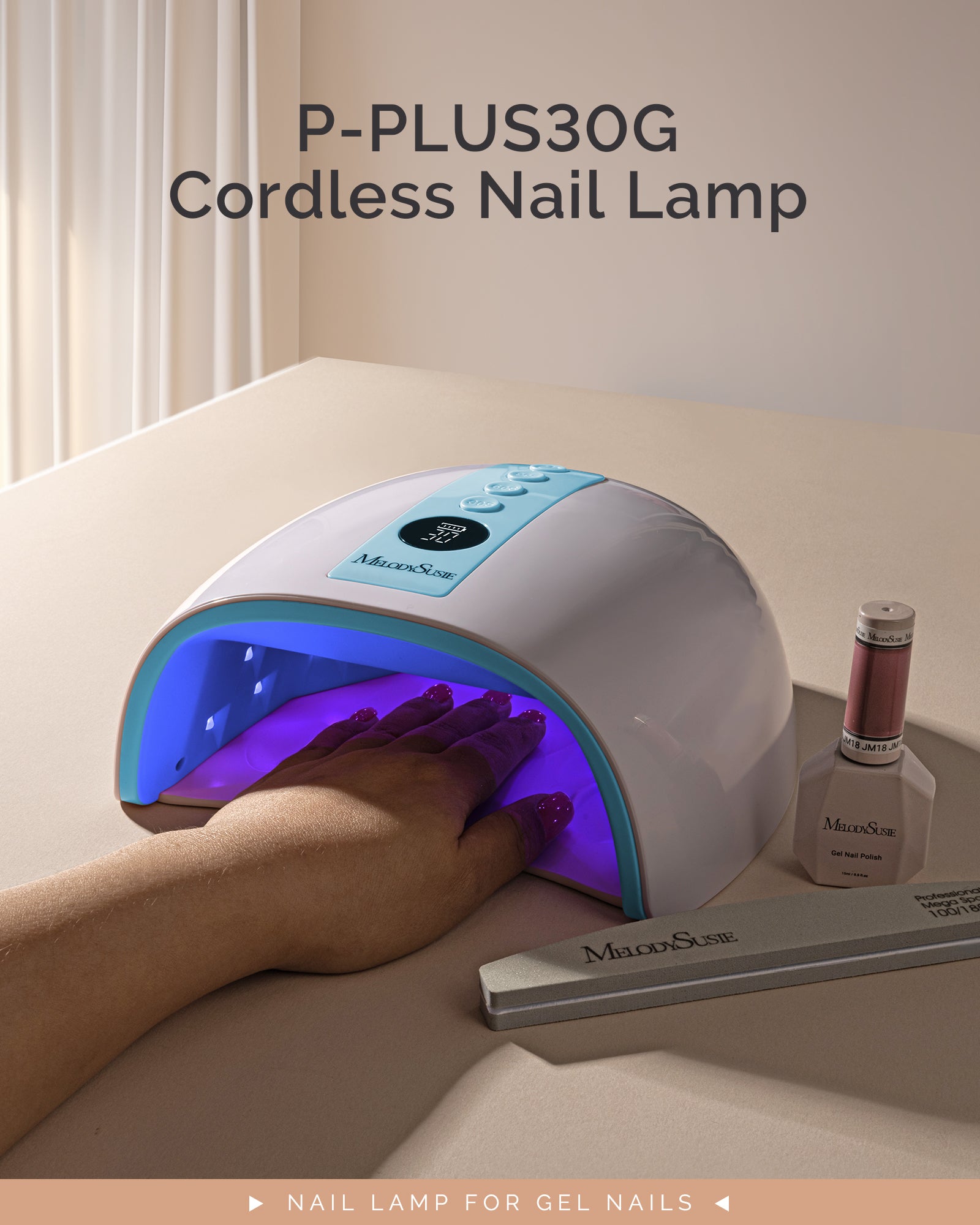P-PLUS30G Rechargeable Cordless UV/LED Nail Lamp - Blue