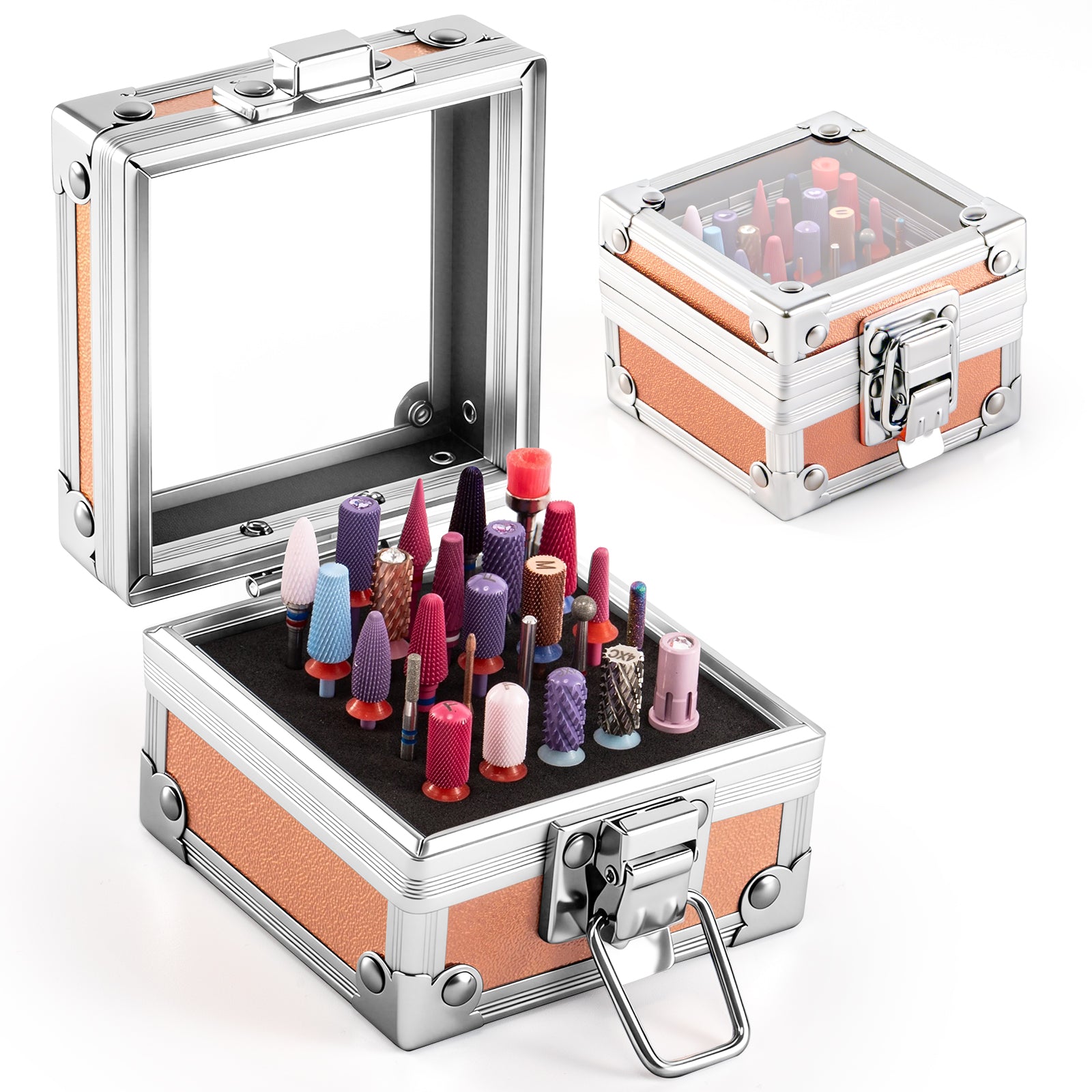 Nail Drill Bits Holder 25 Holes Case (Drill Bits Not Included)