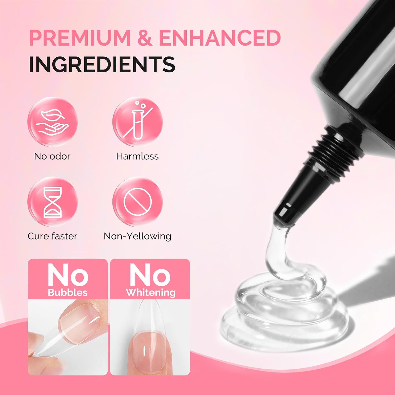 Solid Nail Glue Gel 20g 2Pcs