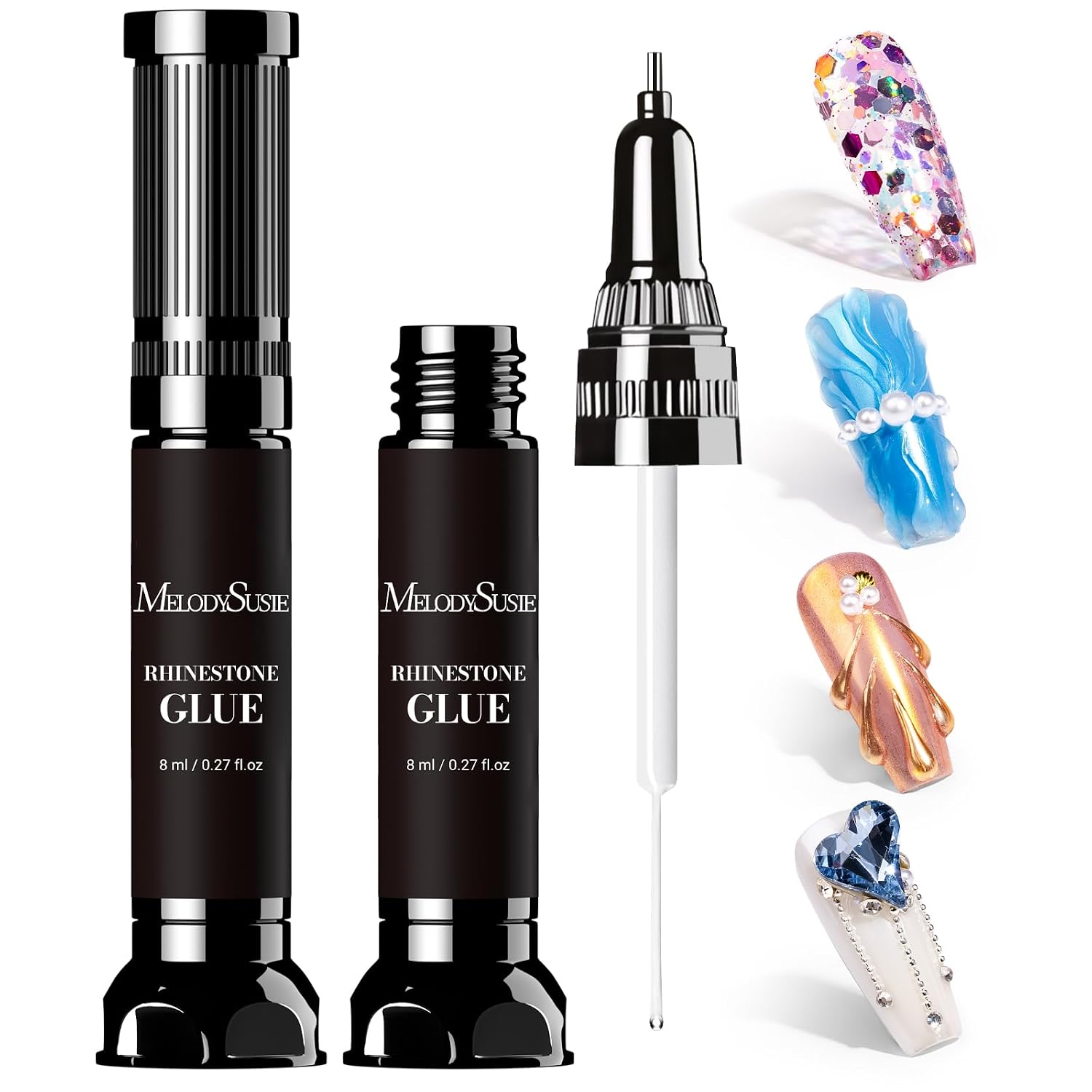 Nail Rhinestone Glue with Brush 8ml*2