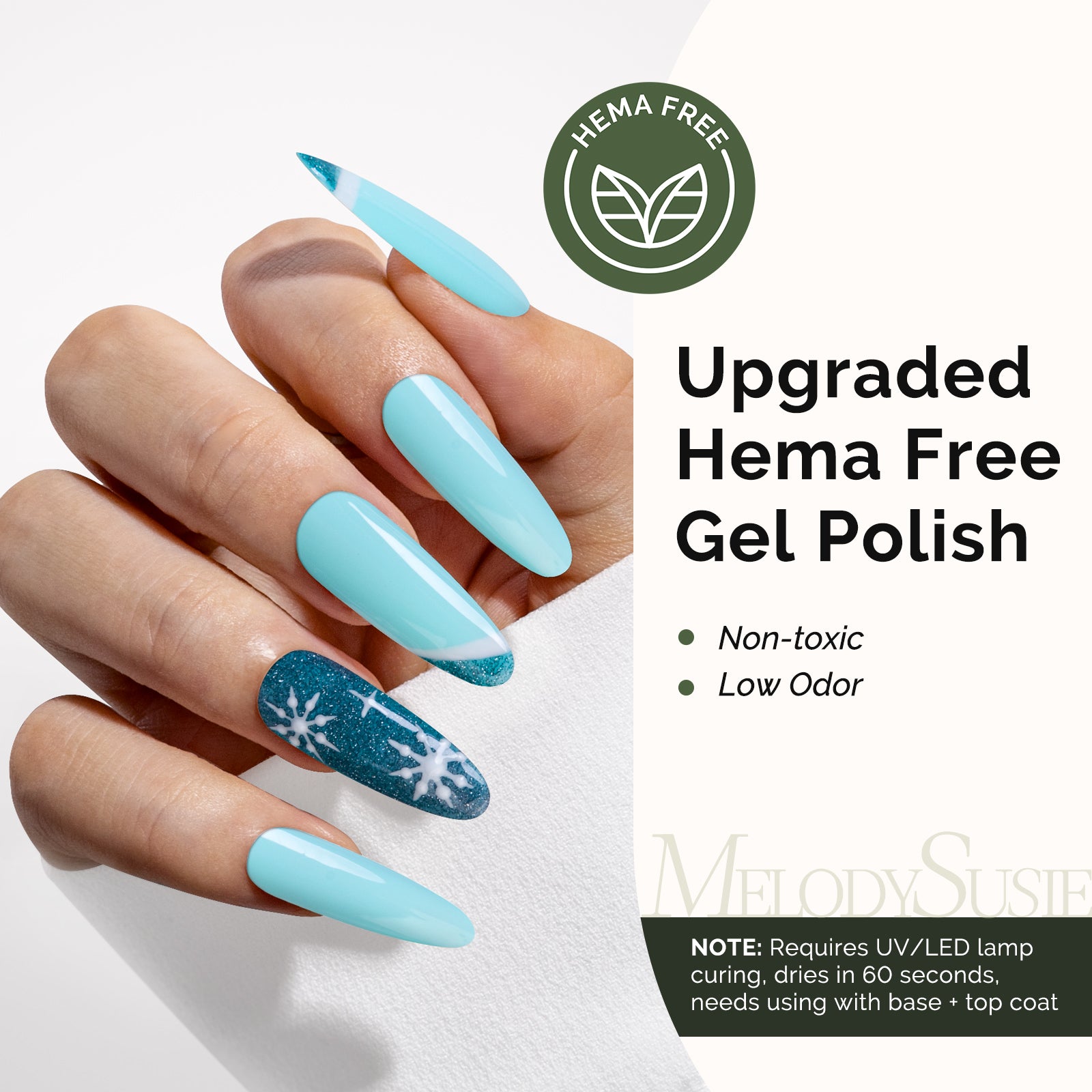 Hema Free Gel Nail Polish 0.5 fl oz/15ml - K0726 Thick Cyan Blue