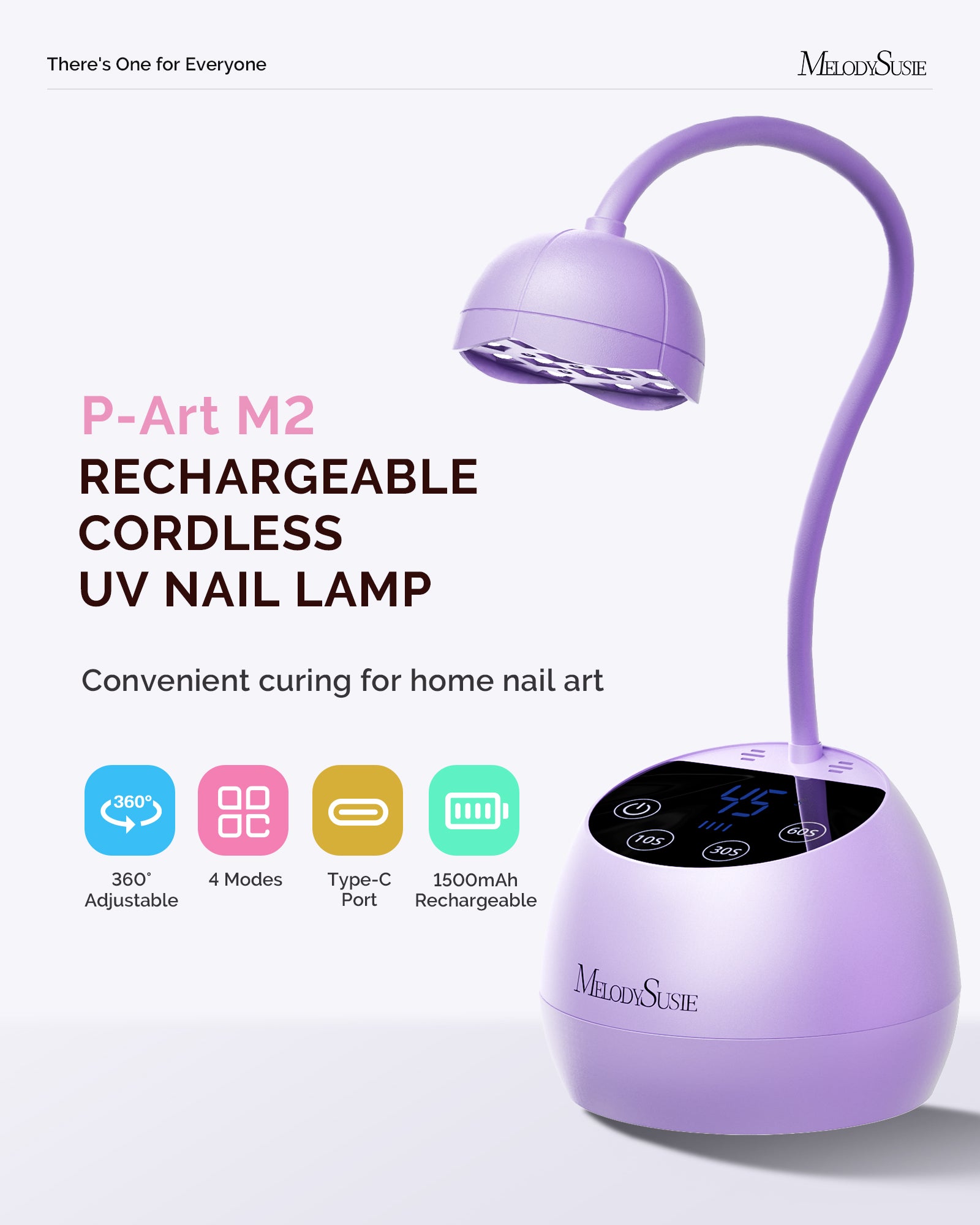 (US ONLY) P-ArtM2 Gooseneck Cordless UV Nail Lamp - Purple