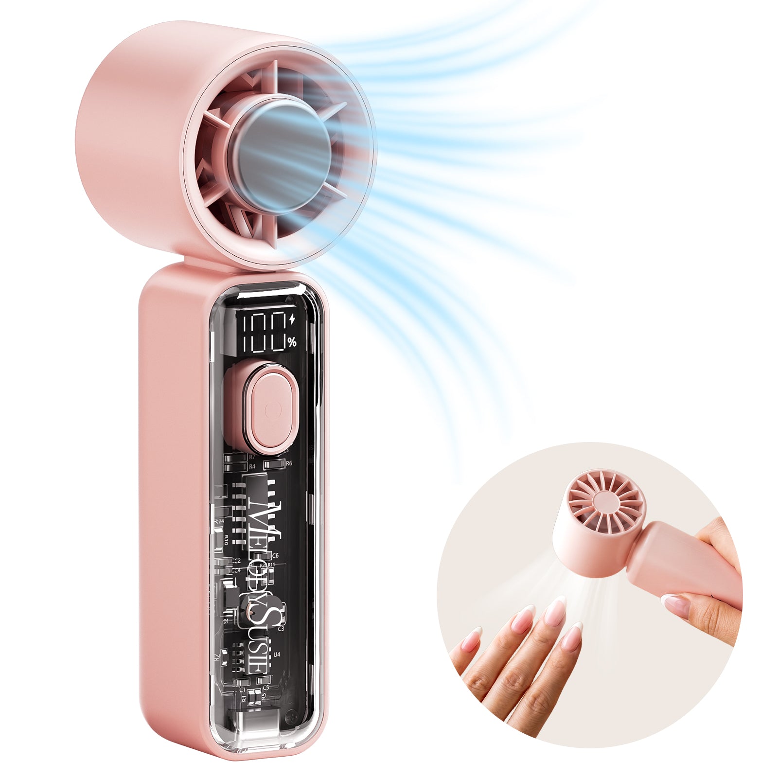 Portable & Rechargeable P-ARTF13 Mini Nail Art Cooling & Drying Fan - White