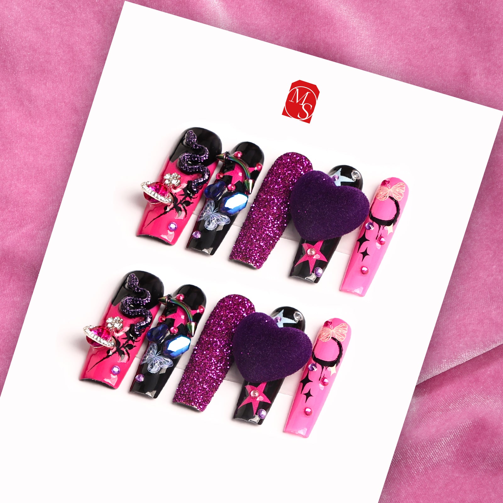 Berry Crush  Square Xtreme Press On Nails | MelodySusie