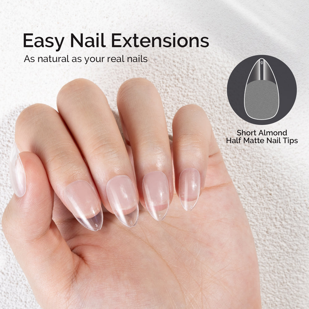 Half Matte Pre-Shaped Acrylic Nail Extension Tips