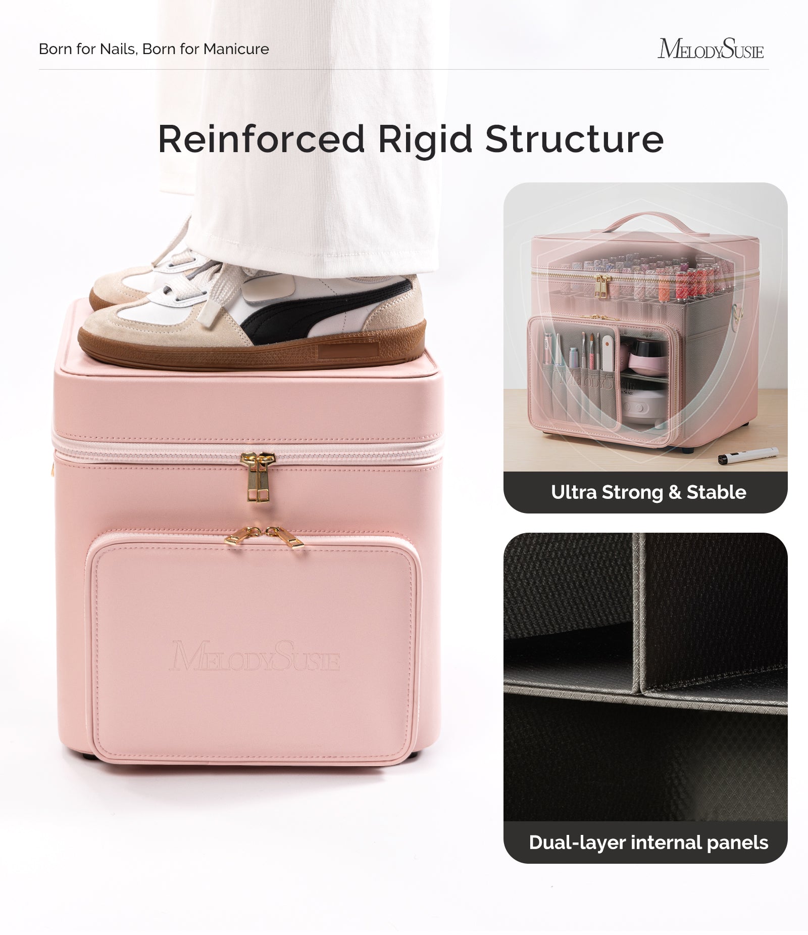 ManiCaddy Partitioned Storage Case for Manicure Tools