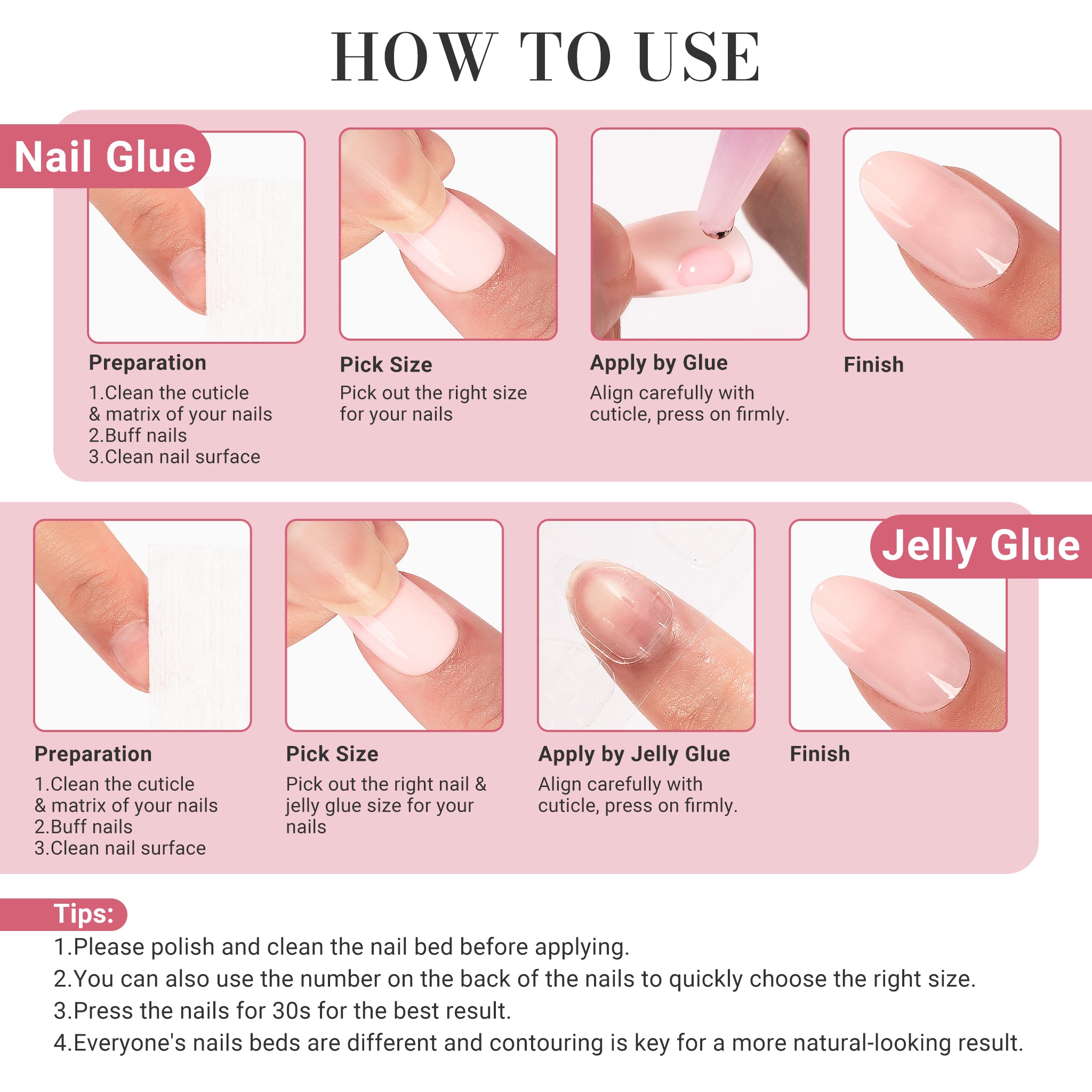 Hot Pink Glitter Square Petite Press On Nails