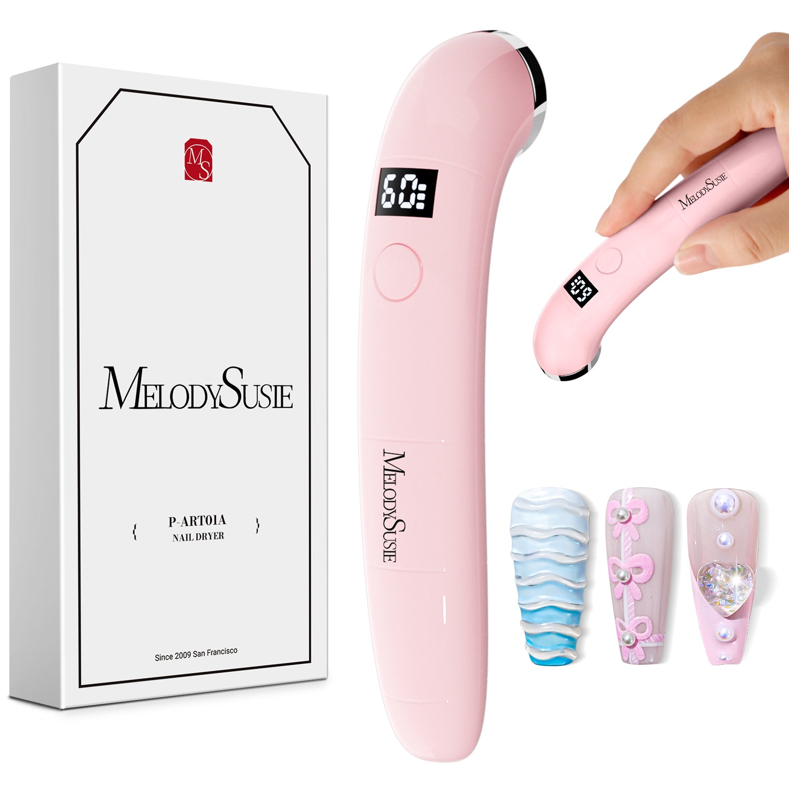 P-ART01A Rechargeable LED/UV Nail Lamp - Pink