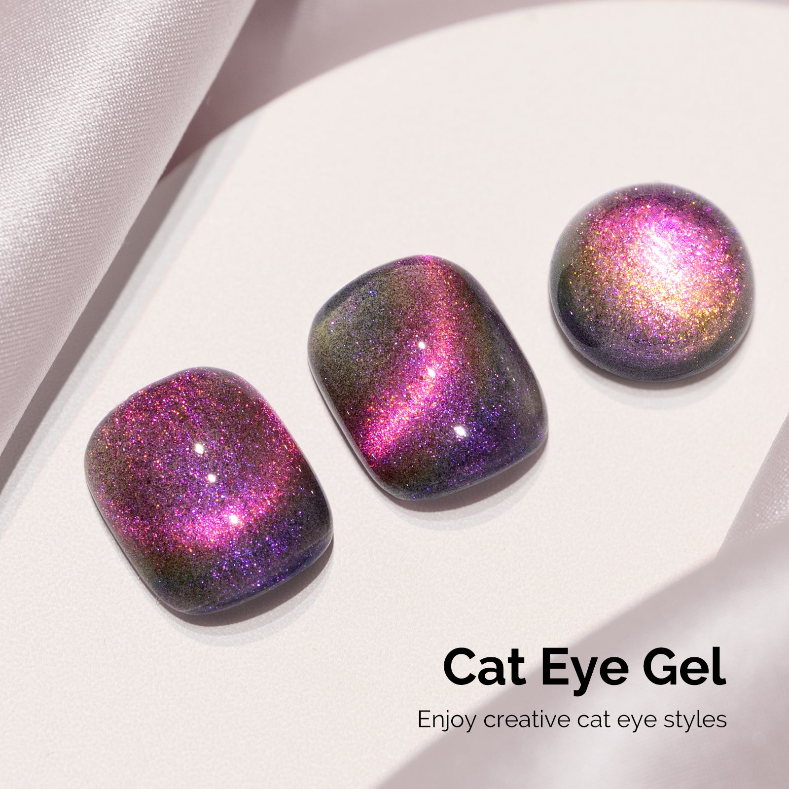 Jeweliver Cat Eye HEMA-Free & TPO-Free Gel Nail Polish 0.5 fl oz/15ml - 9D Chameleon Pink 1601