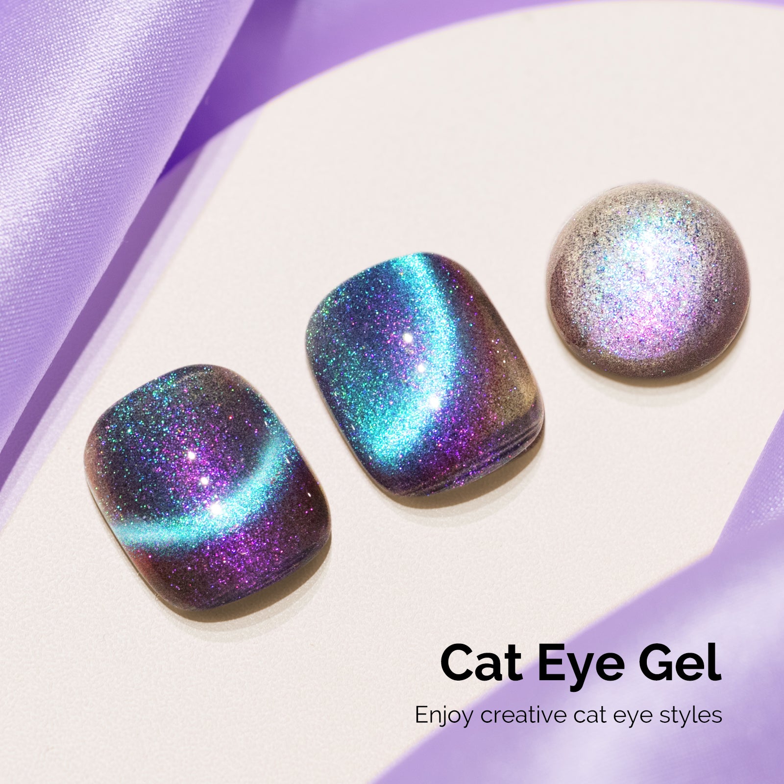 Jeweliver Cat Eye HEMA-Free & TPO-Free Gel Nail Polish 0.5 fl oz/15ml - 9D Chameleon Blue 1702