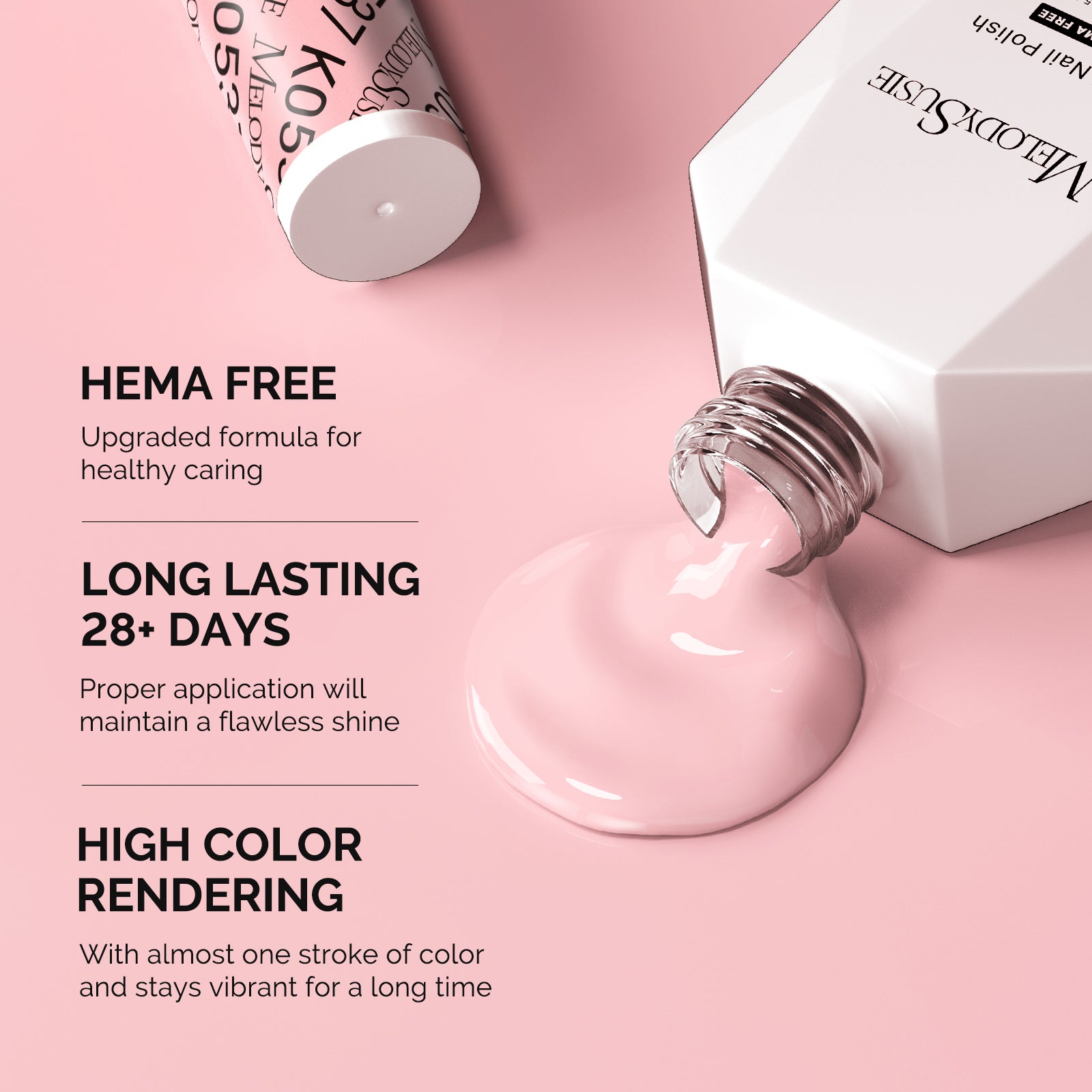 Hema Free Gel Nail Polish 0.5 fl oz/15ml - K0537 Thick Beige Pink