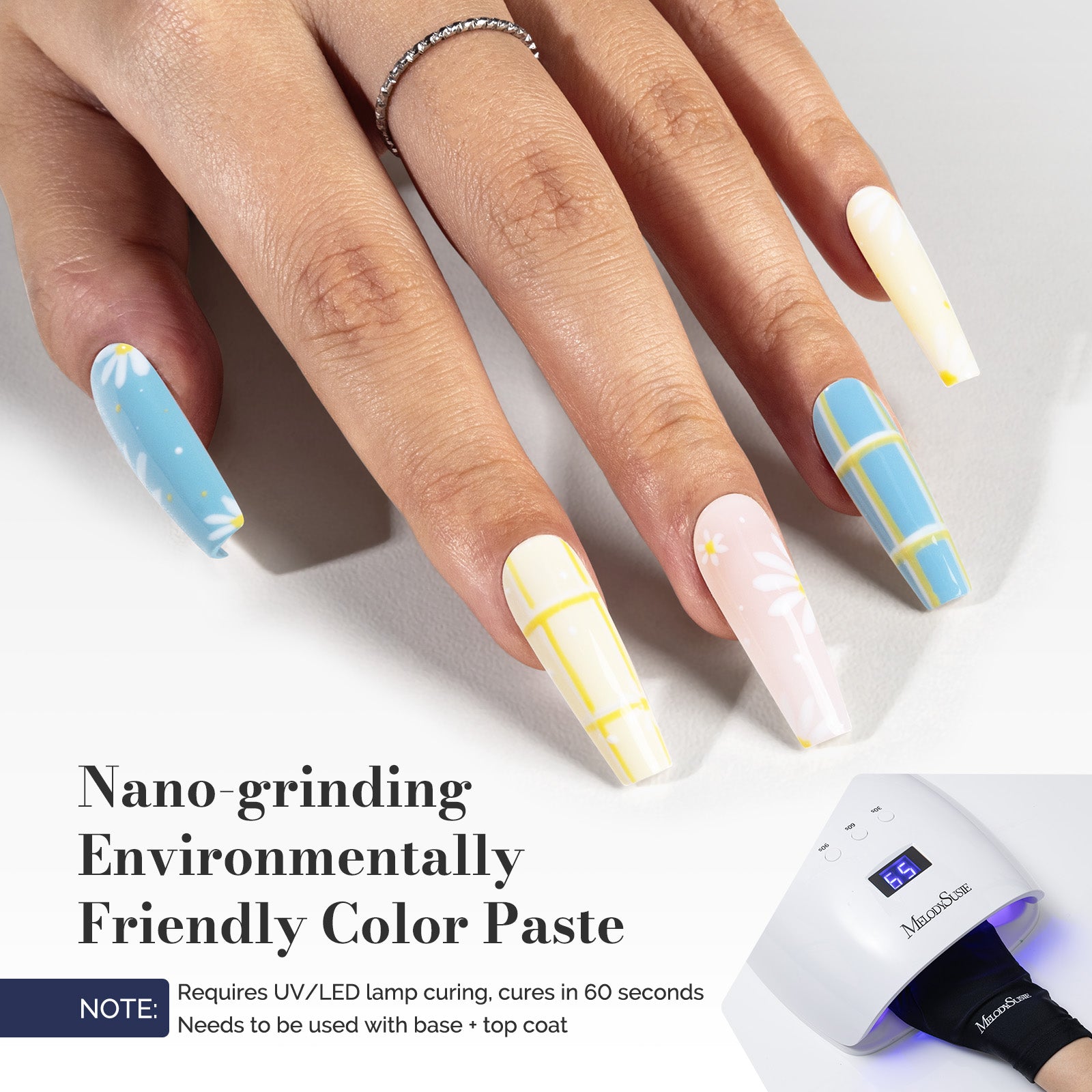 Fleurwee Gel Polish 2Pcs Pale Yellow&Gray Blue-P09+P32