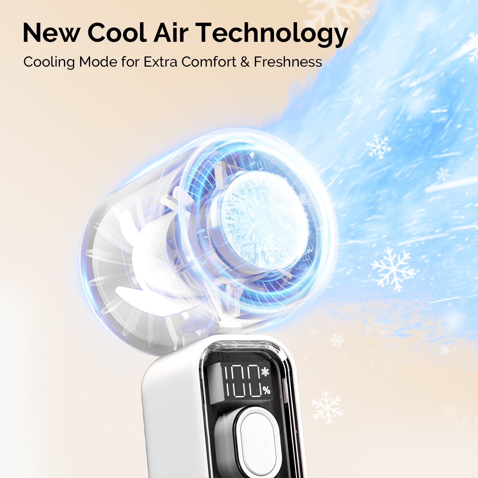 Portable & Rechargeable P-ARTF13 Mini Nail Art Cooling & Drying Fan - White