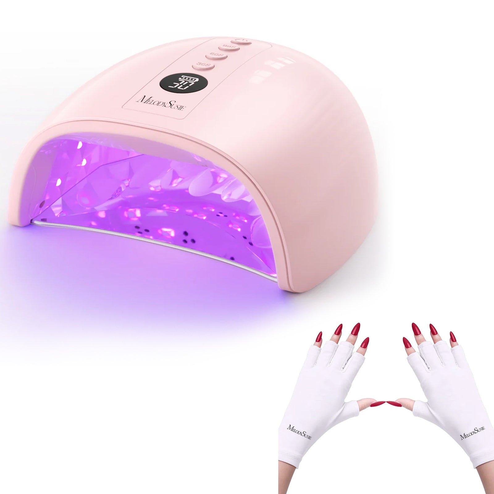 New Upgraded P-PLUS30GT Rechargeable Cordless UV/LED Nail Lamp - Pink