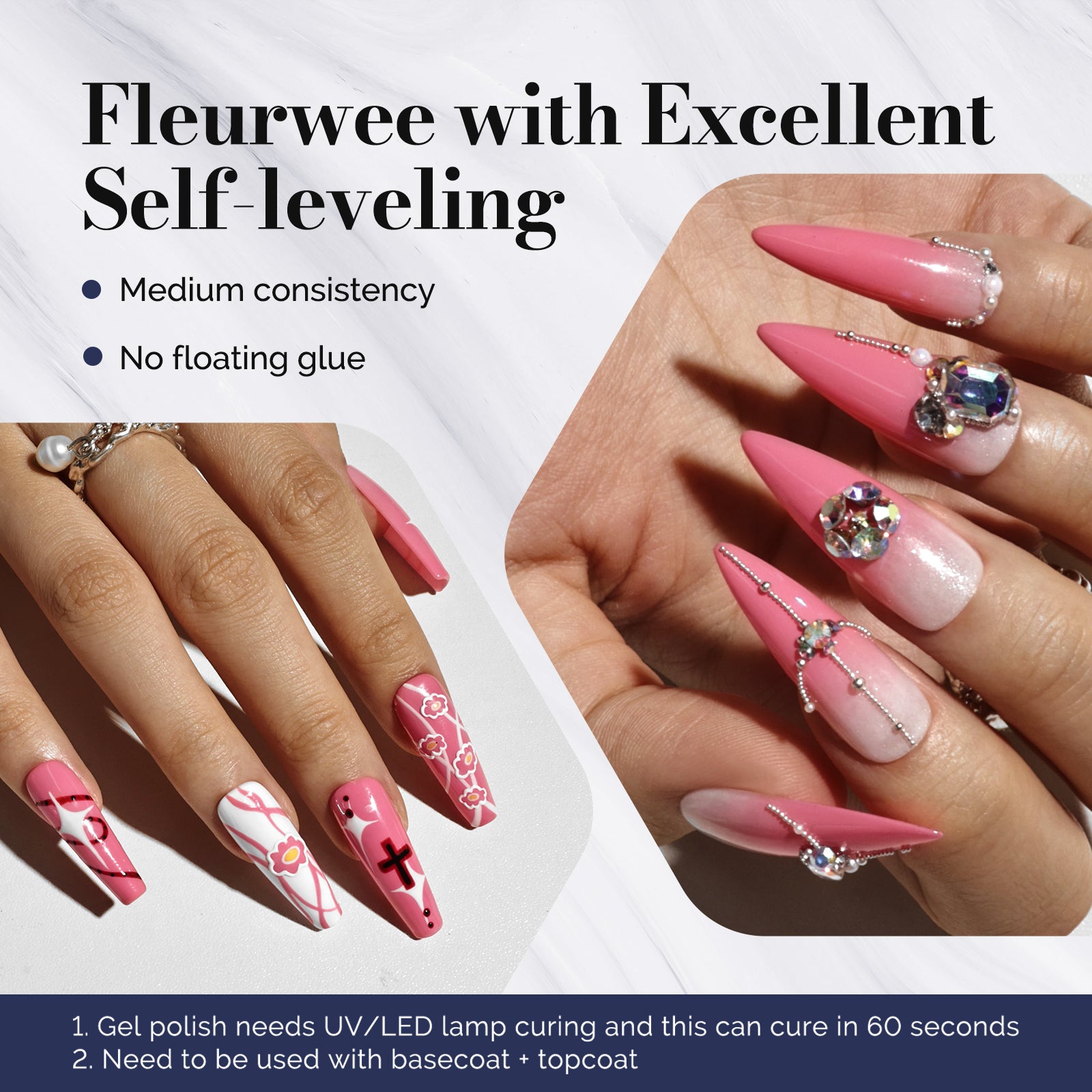 Fleurwee Gel Nail Polish Plant-based 0.5 fl oz/15ml - P45 Powder-Purslane