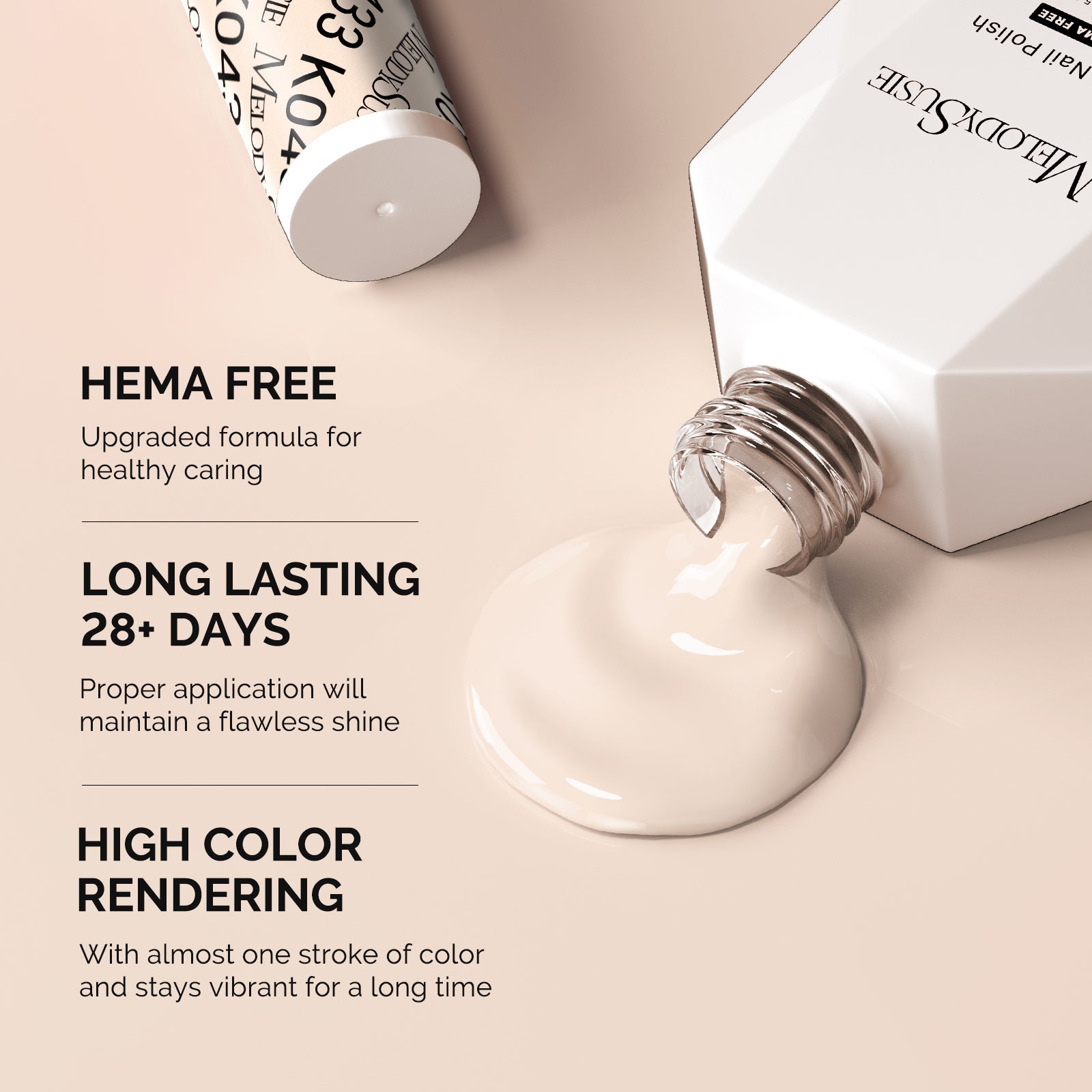 Hema Free Gel Nail Polish 0.5 fl oz/15ml - K0433 Thick Light Nude