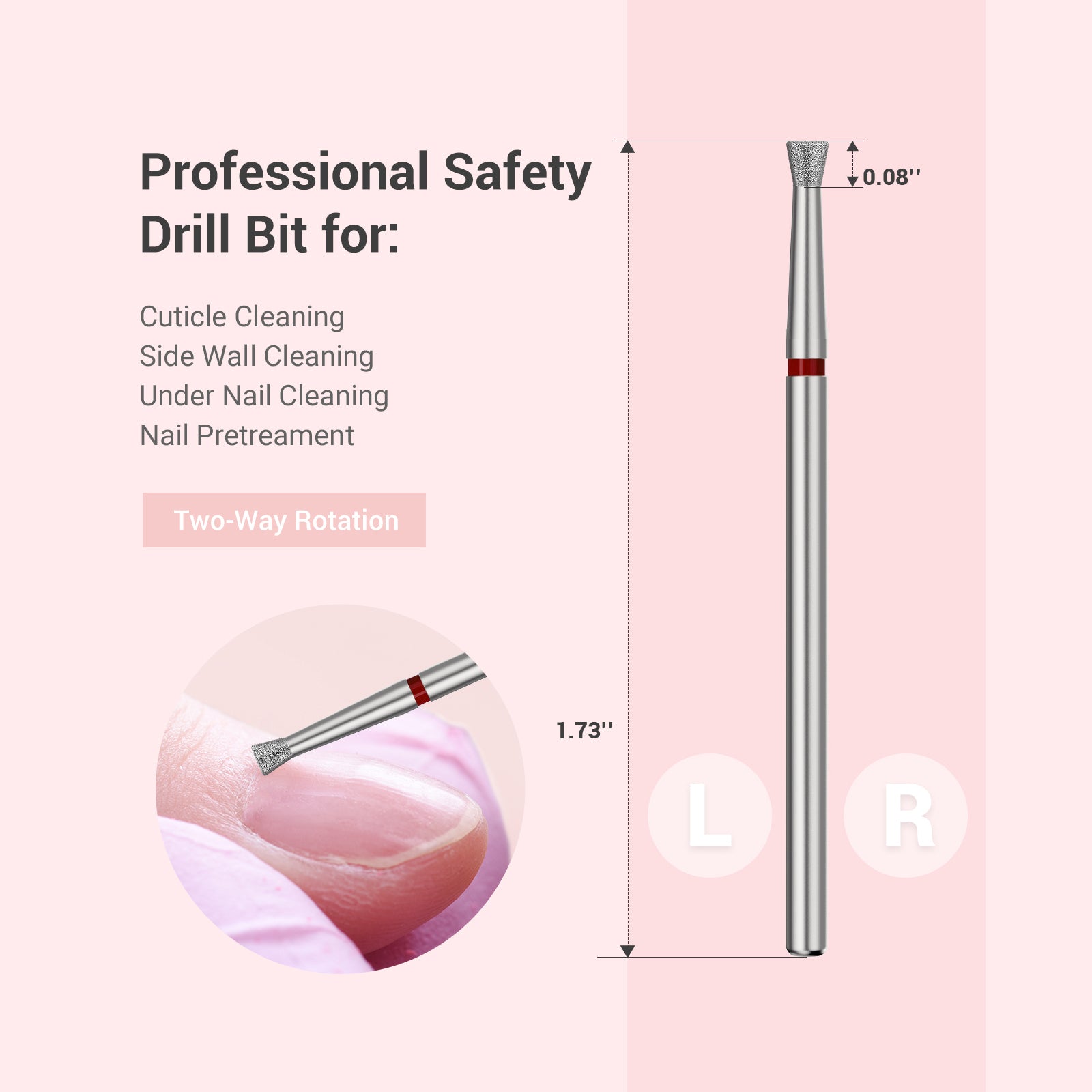 6.7mm Inverted Tapered Cuticle Clean Nail Drill Bit